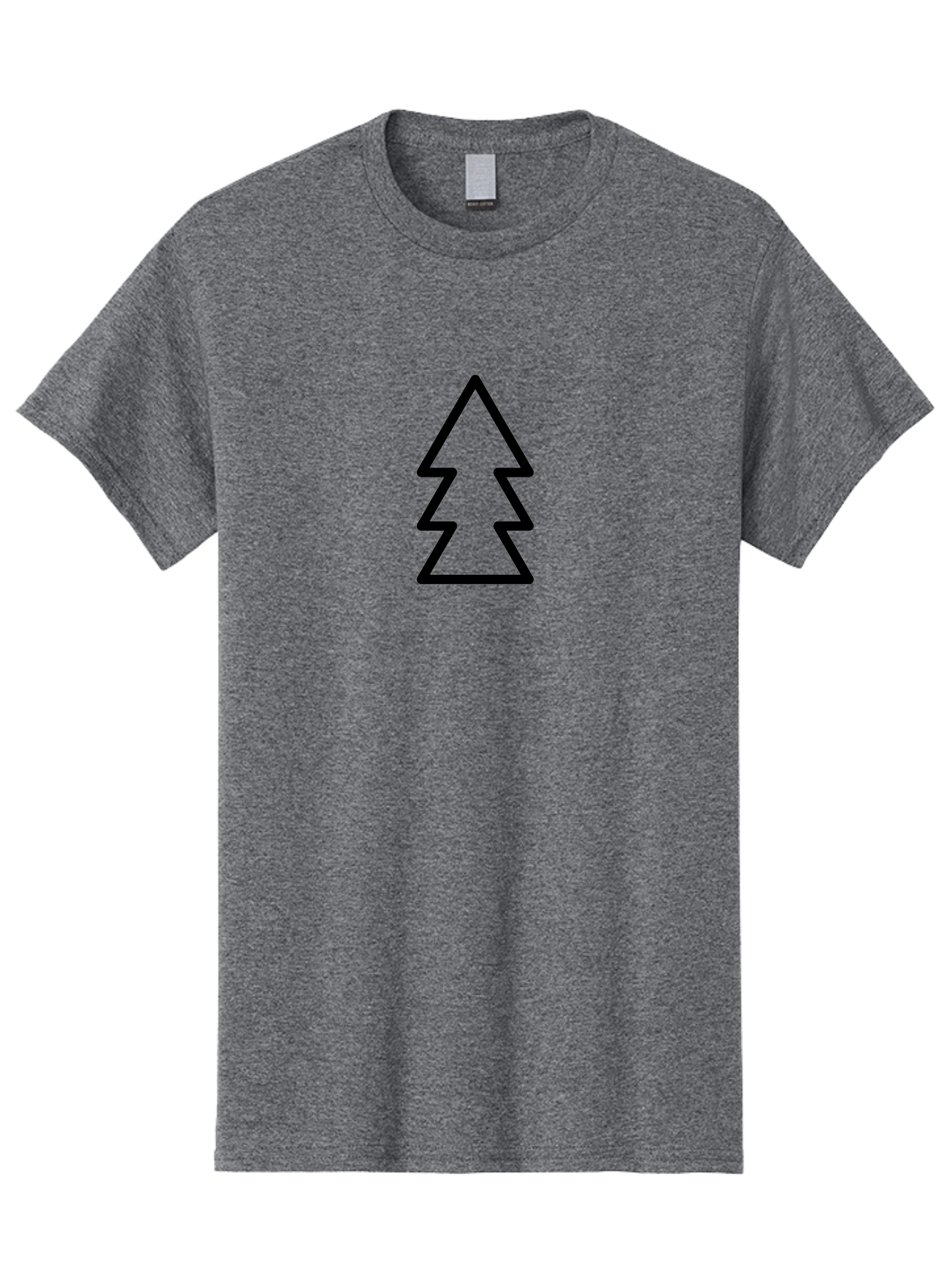 Tree-Logo Men'S Graphic Tee, 100% Cotton, Comfortable Casual Summer Wear, Machine Washable, Christmas Tree, Festive Symbol, Holiday Icon, Simple Design, Minimalist Art, Black Outline, Winter Theme - Aaa222 5