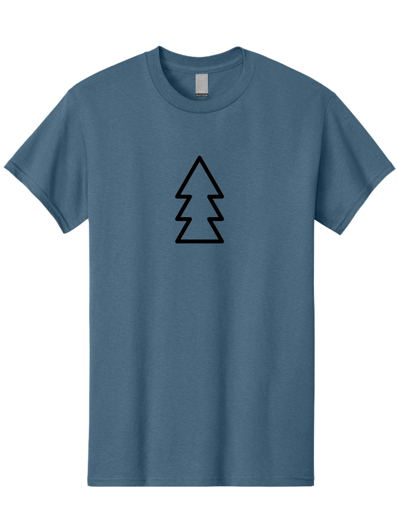 Tree-Logo Men'S Graphic Tee, 100% Cotton, Comfortable Casual Summer Wear, Machine Washable, Christmas Tree, Festive Symbol, Holiday Icon, Simple Design, Minimalist Art, Black Outline, Winter Theme - Aaa222 9