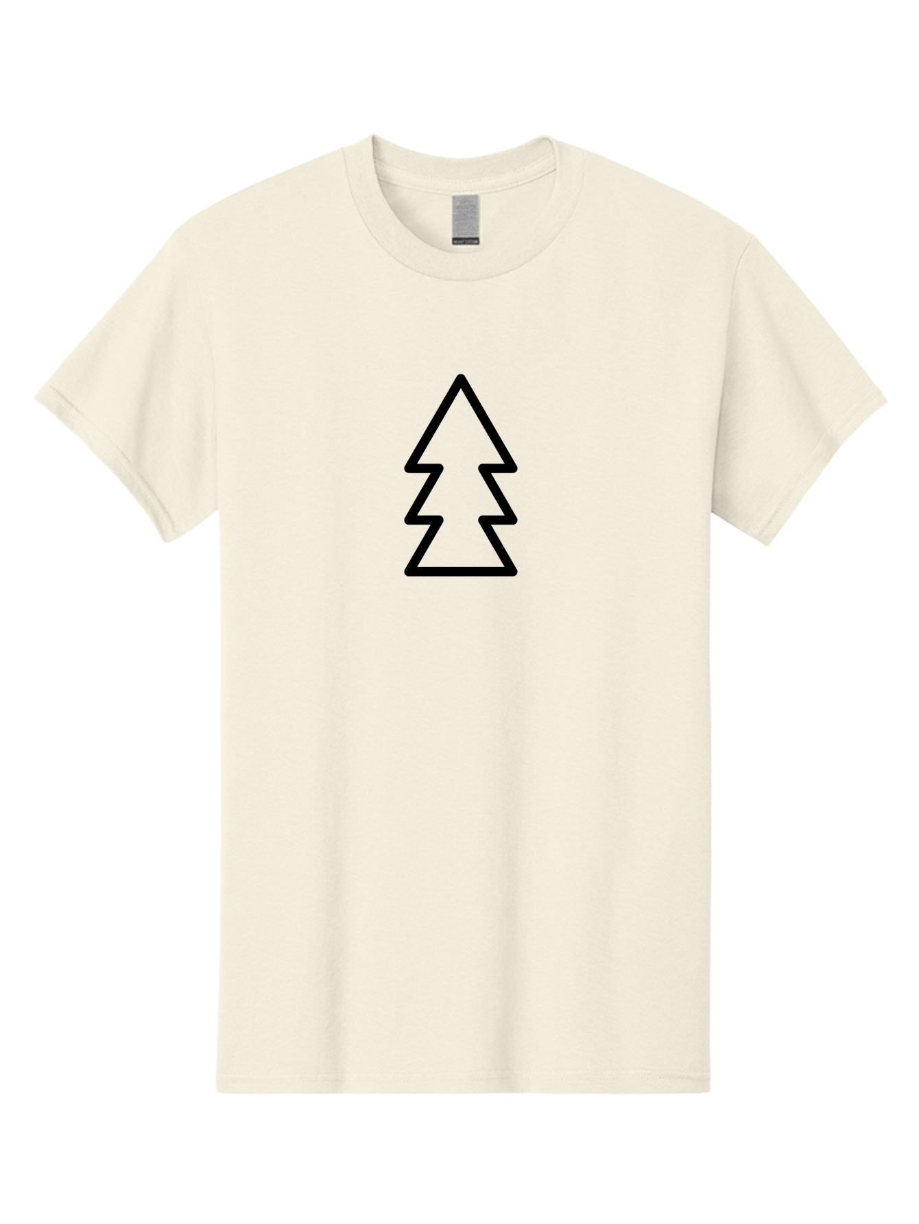 Tree-Logo Men'S Graphic Tee, 100% Cotton, Comfortable Casual Summer Wear, Machine Washable, Christmas Tree, Festive Symbol, Holiday Icon, Simple Design, Minimalist Art, Black Outline, Winter Theme - Aaa222 11