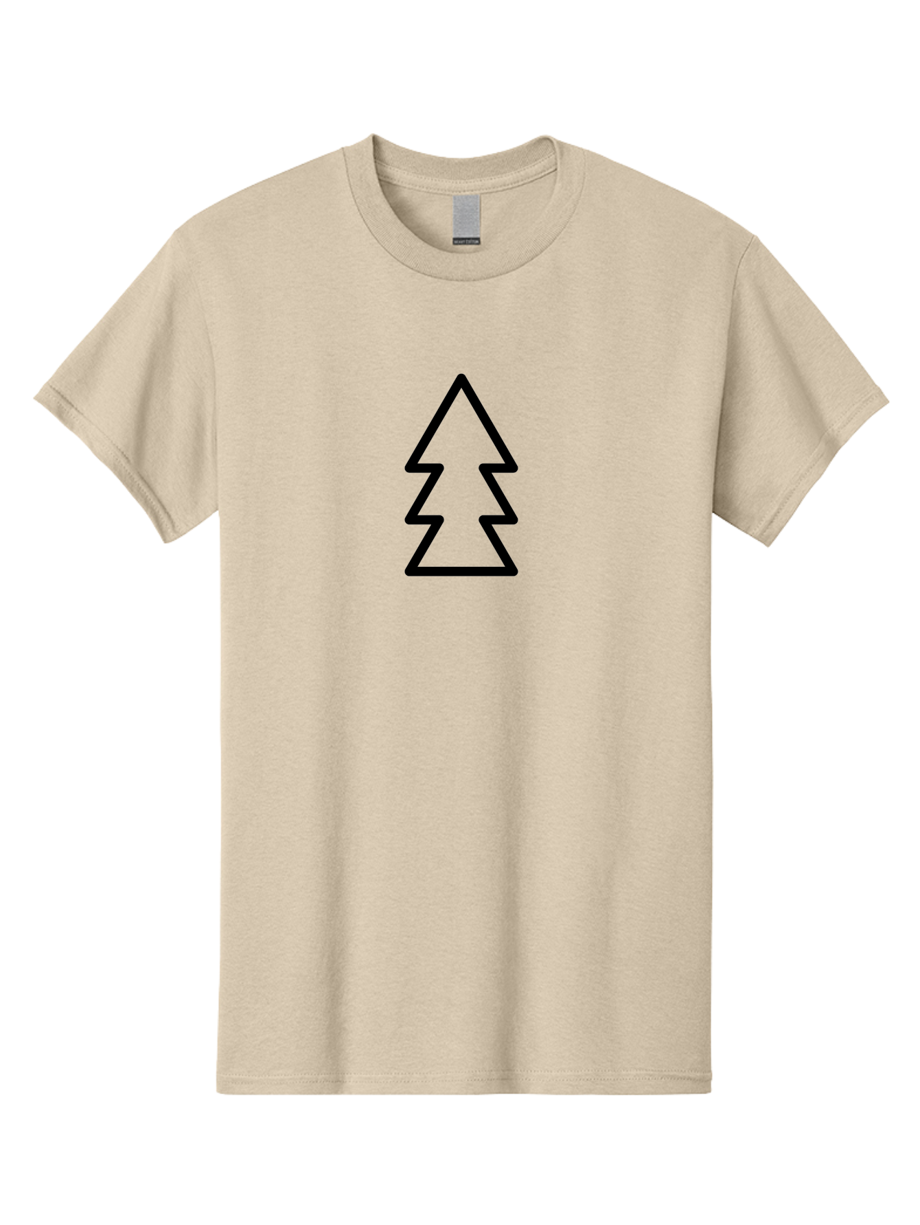 Tree-Logo Men'S Graphic Tee, 100% Cotton, Comfortable Casual Summer Wear, Machine Washable, Christmas Tree, Festive Symbol, Holiday Icon, Simple Design, Minimalist Art, Black Outline, Winter Theme - Aaa222 27