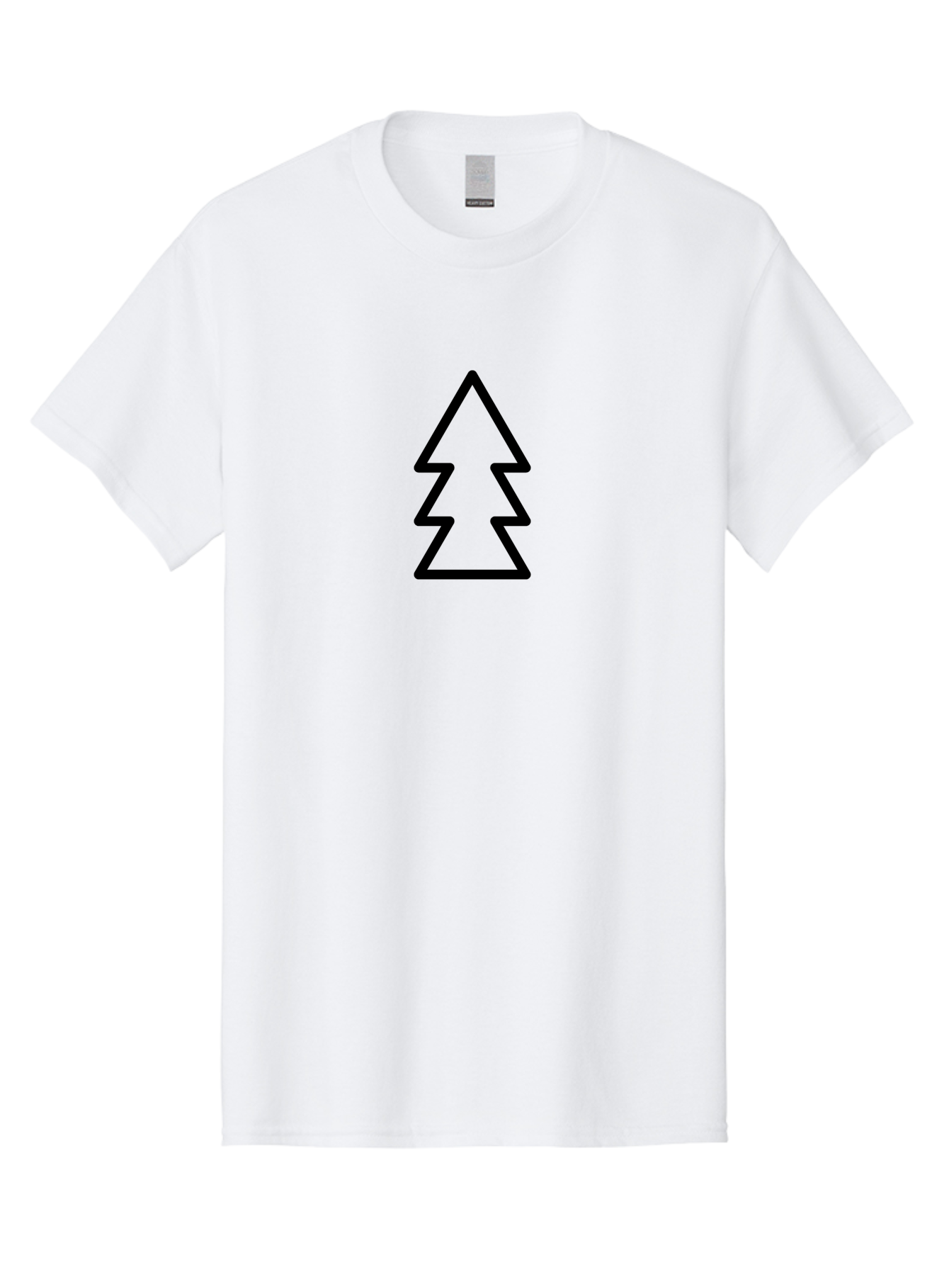 Tree-Logo Men'S Graphic Tee, 100% Cotton, Comfortable Casual Summer Wear, Machine Washable, Christmas Tree, Festive Symbol, Holiday Icon, Simple Design, Minimalist Art, Black Outline, Winter Theme - Aaa222 19