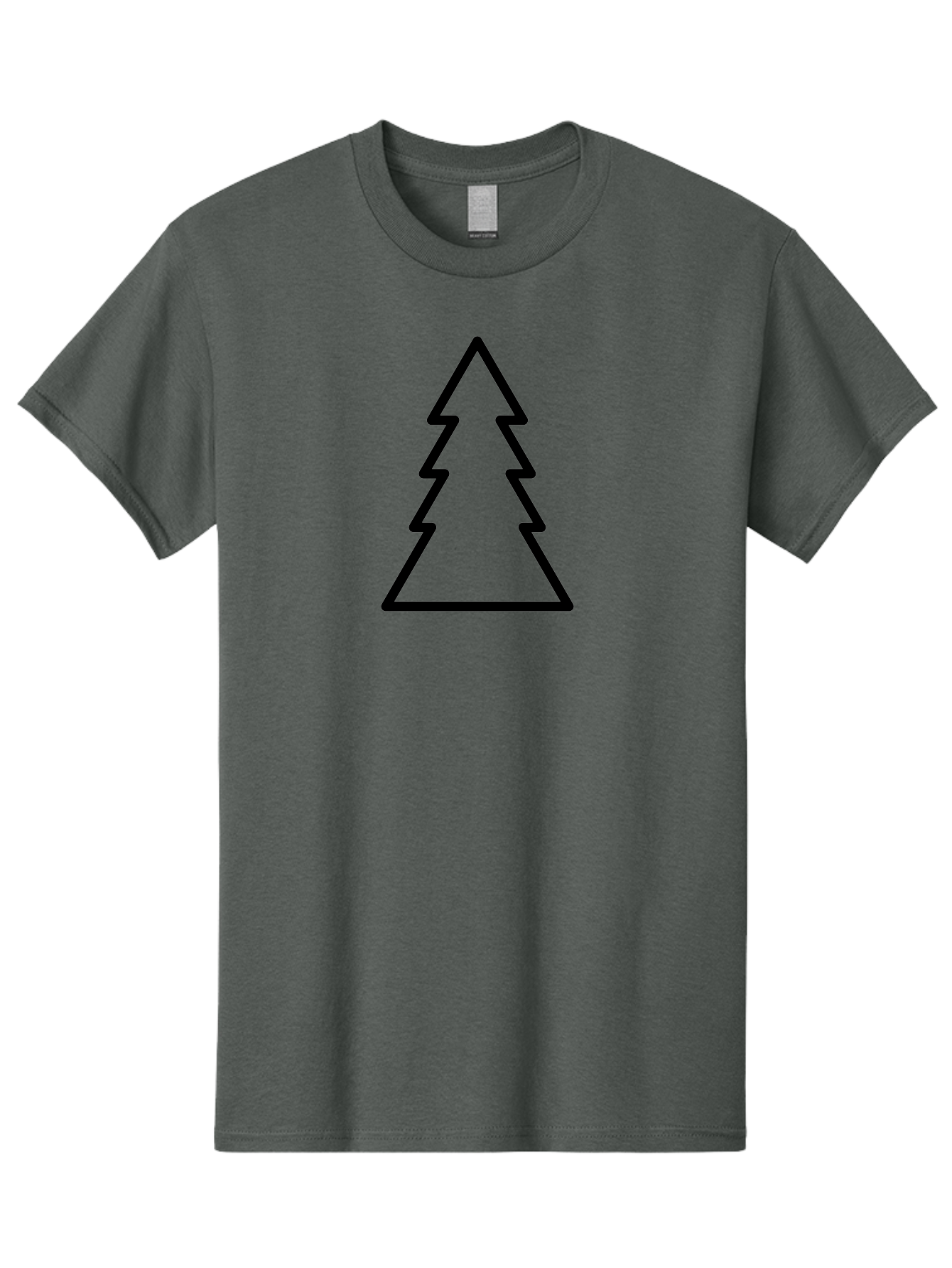 Tree-Outline Men'S Graphic Tee, 100% Cotton, Comfortable Casual Summer Wear, Machine Washable, Christmas Tree, Tree Outline, Simple Design, Minimalist Art, Black Outline, Festive Symbol, Holiday Decoration, Graphic Icon - Aaa223 13