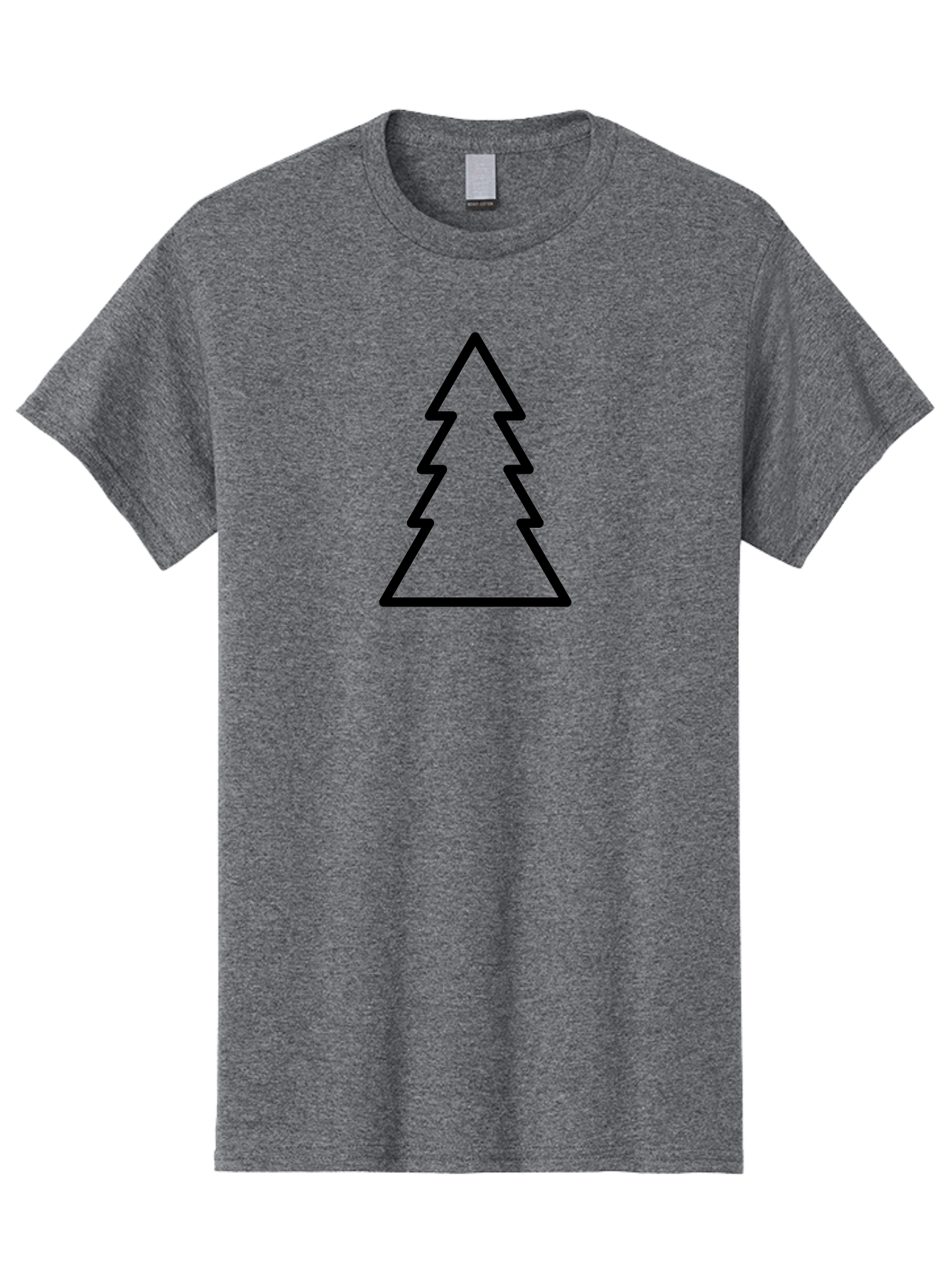 Tree-Outline Men'S Graphic Tee, 100% Cotton, Comfortable Casual Summer Wear, Machine Washable, Christmas Tree, Tree Outline, Simple Design, Minimalist Art, Black Outline, Festive Symbol, Holiday Decoration, Graphic Icon - Aaa223 19
