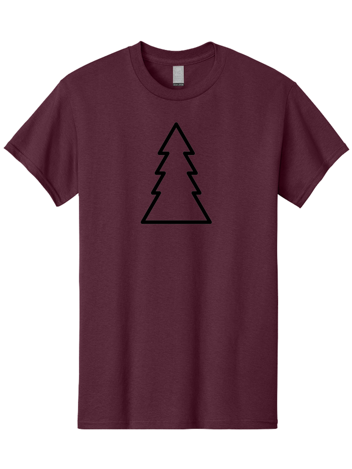 Tree-Outline Men'S Graphic Tee, 100% Cotton, Comfortable Casual Summer Wear, Machine Washable, Christmas Tree, Tree Outline, Simple Design, Minimalist Art, Black Outline, Festive Symbol, Holiday Decoration, Graphic Icon - Aaa223 17