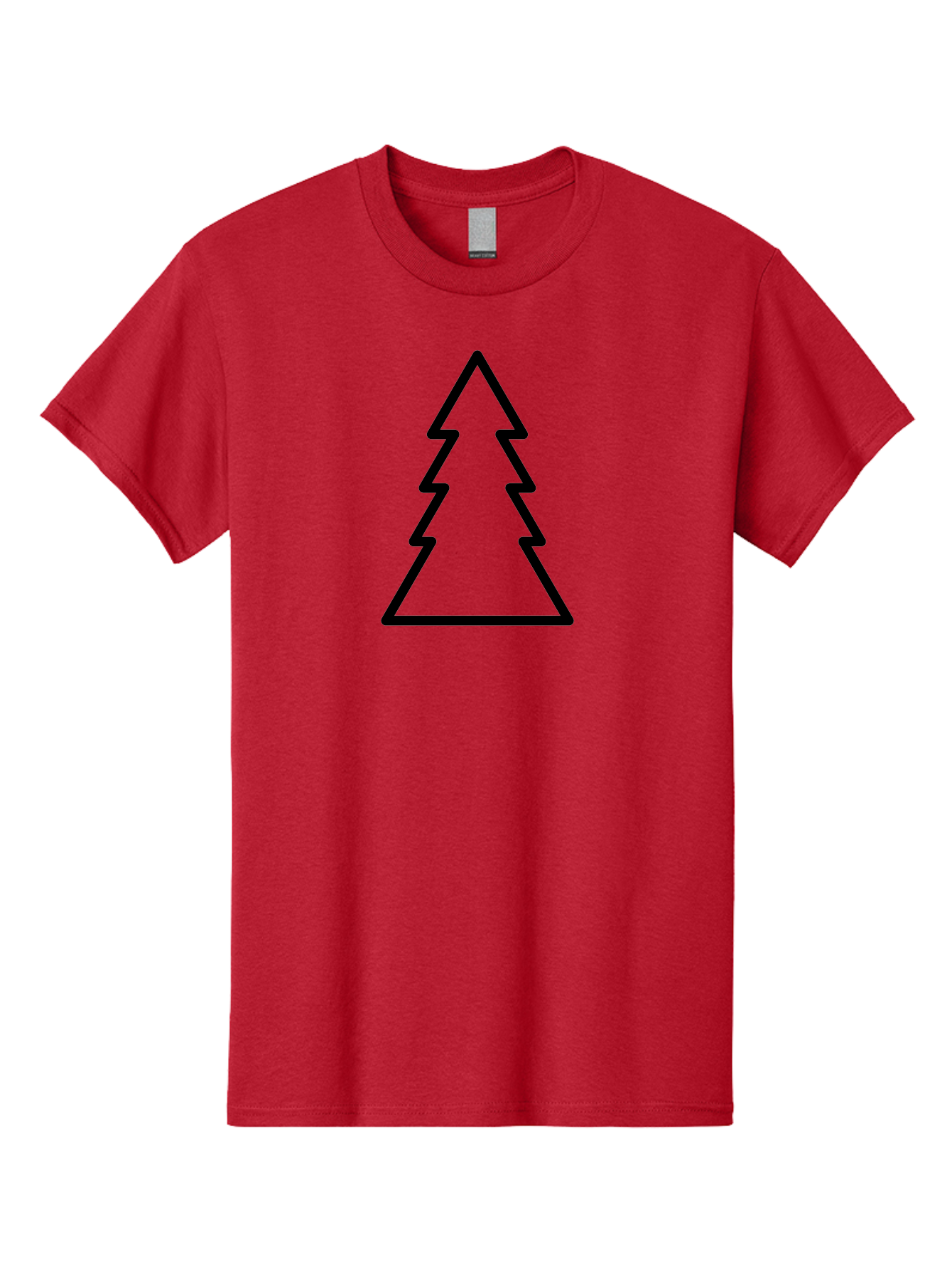 Tree-Outline Men'S Graphic Tee, 100% Cotton, Comfortable Casual Summer Wear, Machine Washable, Christmas Tree, Tree Outline, Simple Design, Minimalist Art, Black Outline, Festive Symbol, Holiday Decoration, Graphic Icon - Aaa223 5