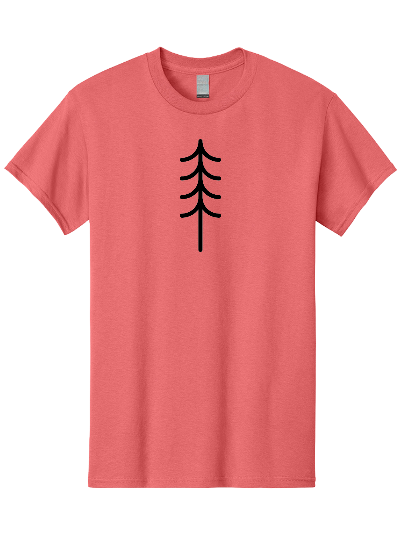 Tree-Silhouette Men'S Graphic Tee, 100% Cotton, Comfortable Casual Summer Wear, Machine Washable, Tree Silhouette, Black Tree, Minimalist Design, Simple Shape, Evergreen Tree, Stylized Tree, Forest Icon, Nature Symbol - Aaa224 7