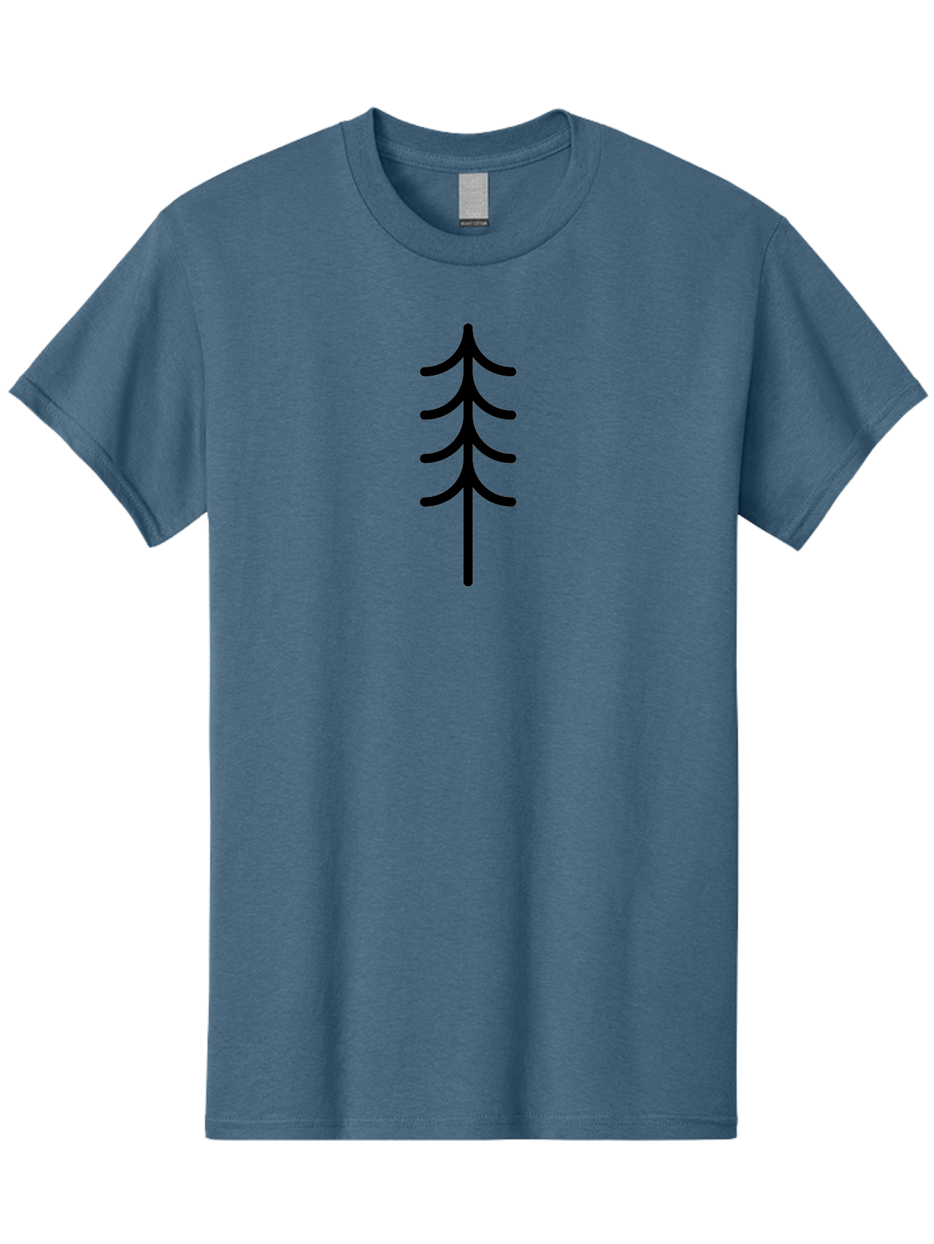 Tree-Silhouette Men'S Graphic Tee, 100% Cotton, Comfortable Casual Summer Wear, Machine Washable, Tree Silhouette, Black Tree, Minimalist Design, Simple Shape, Evergreen Tree, Stylized Tree, Forest Icon, Nature Symbol - Aaa224 9