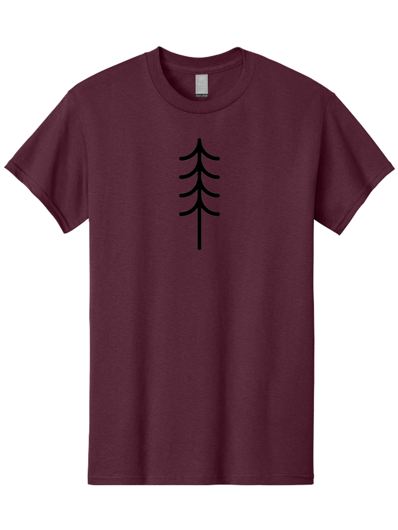 Tree-Silhouette Men'S Graphic Tee, 100% Cotton, Comfortable Casual Summer Wear, Machine Washable, Tree Silhouette, Black Tree, Minimalist Design, Simple Shape, Evergreen Tree, Stylized Tree, Forest Icon, Nature Symbol - Aaa224 5