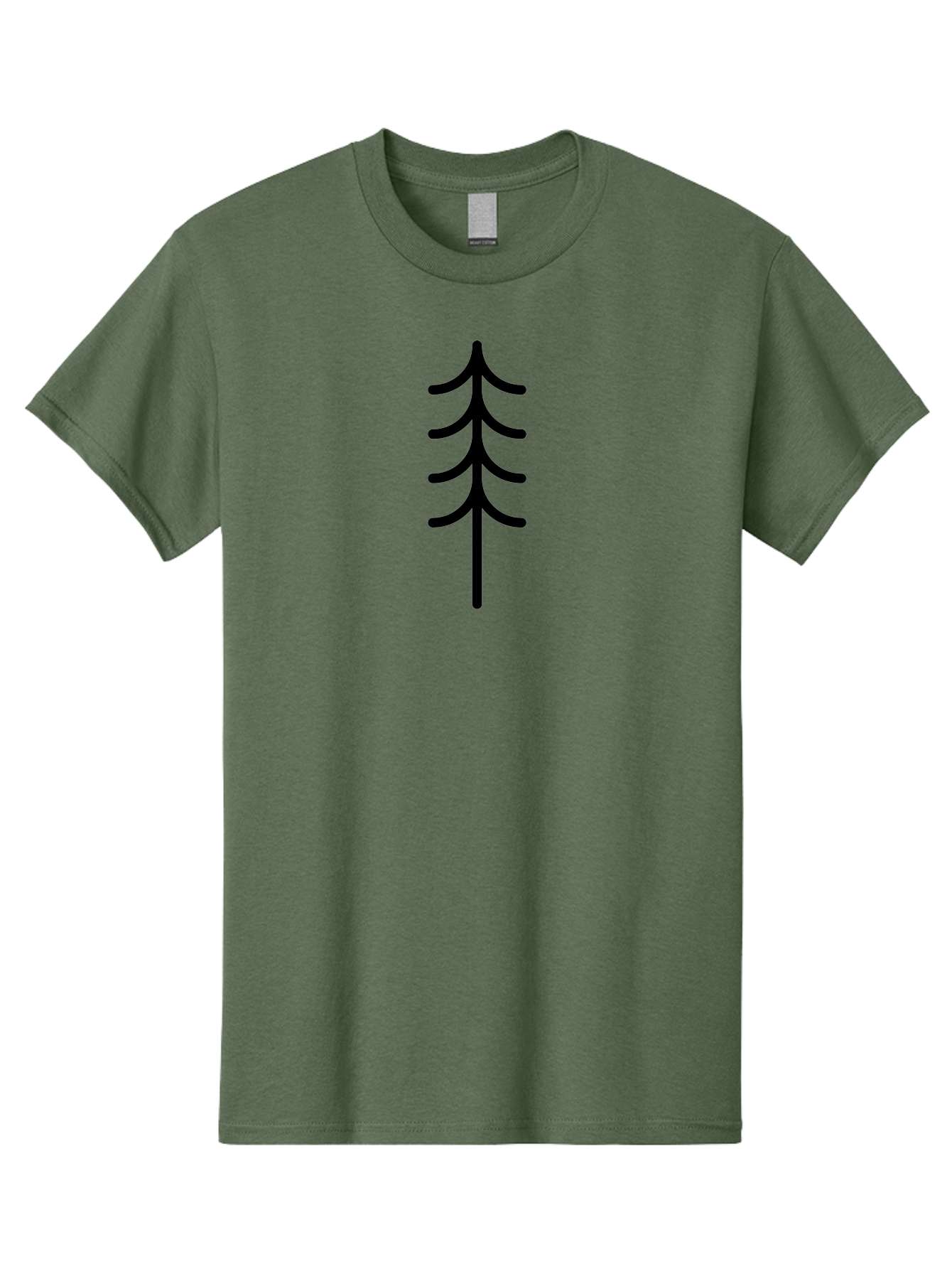 Tree-Silhouette Men'S Graphic Tee, 100% Cotton, Comfortable Casual Summer Wear, Machine Washable, Tree Silhouette, Black Tree, Minimalist Design, Simple Shape, Evergreen Tree, Stylized Tree, Forest Icon, Nature Symbol - Aaa224 19