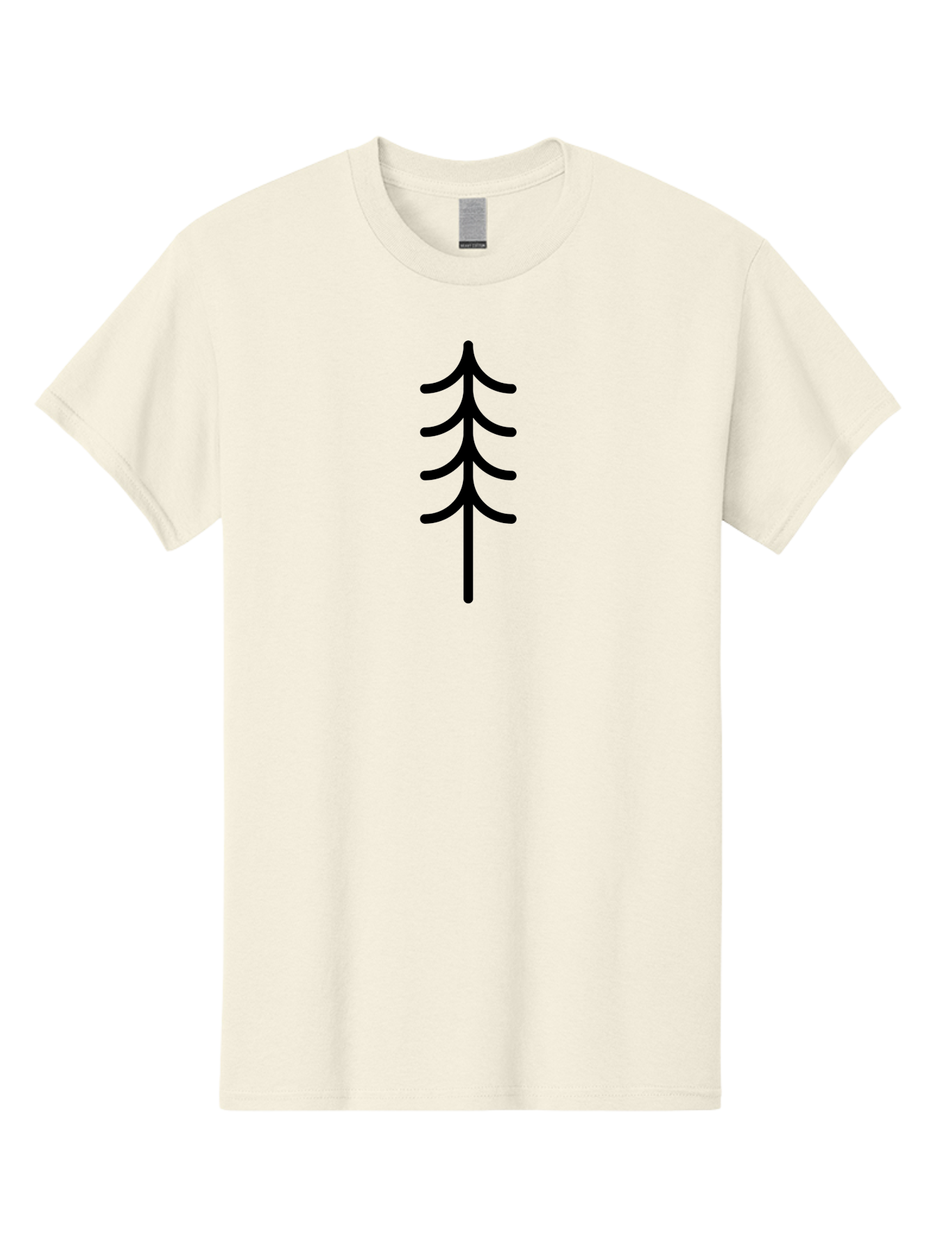 Tree-Silhouette Men'S Graphic Tee, 100% Cotton, Comfortable Casual Summer Wear, Machine Washable, Tree Silhouette, Black Tree, Minimalist Design, Simple Shape, Evergreen Tree, Stylized Tree, Forest Icon, Nature Symbol - Aaa224 21