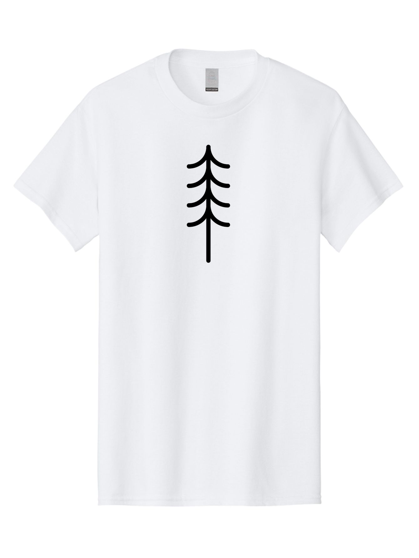 Tree-Silhouette Men'S Graphic Tee, 100% Cotton, Comfortable Casual Summer Wear, Machine Washable, Tree Silhouette, Black Tree, Minimalist Design, Simple Shape, Evergreen Tree, Stylized Tree, Forest Icon, Nature Symbol - Aaa224 29