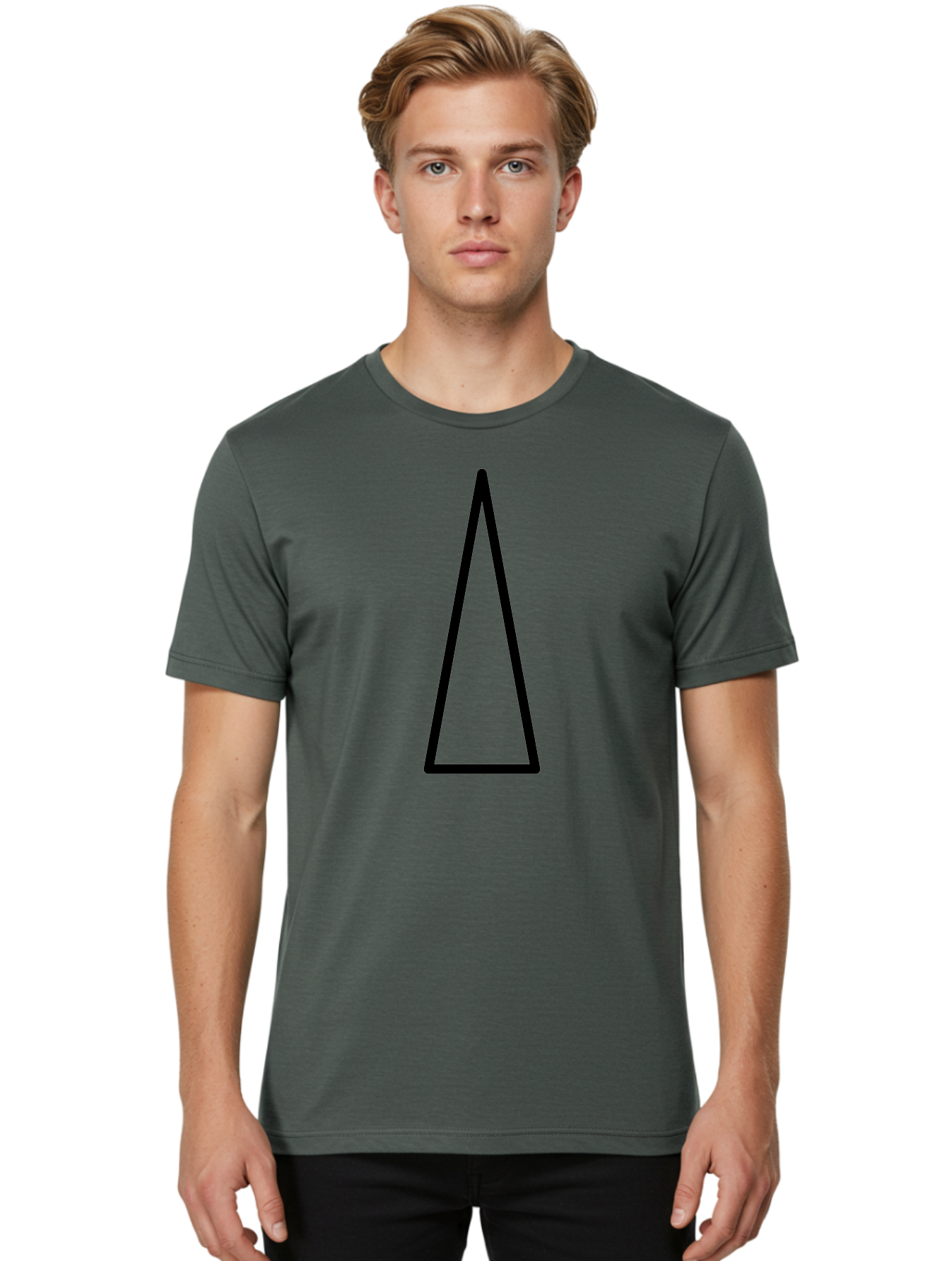 Triangle Men'S Graphic Tee, 100% Cotton, Comfortable Casual Summer Wear, Machine Washable, Black Triangle, Geometric Shape, Equilateral Triangle, Symmetrical Figure, Minimalist Design, Simple Graphics, Triangle Icon - Aaa225 12