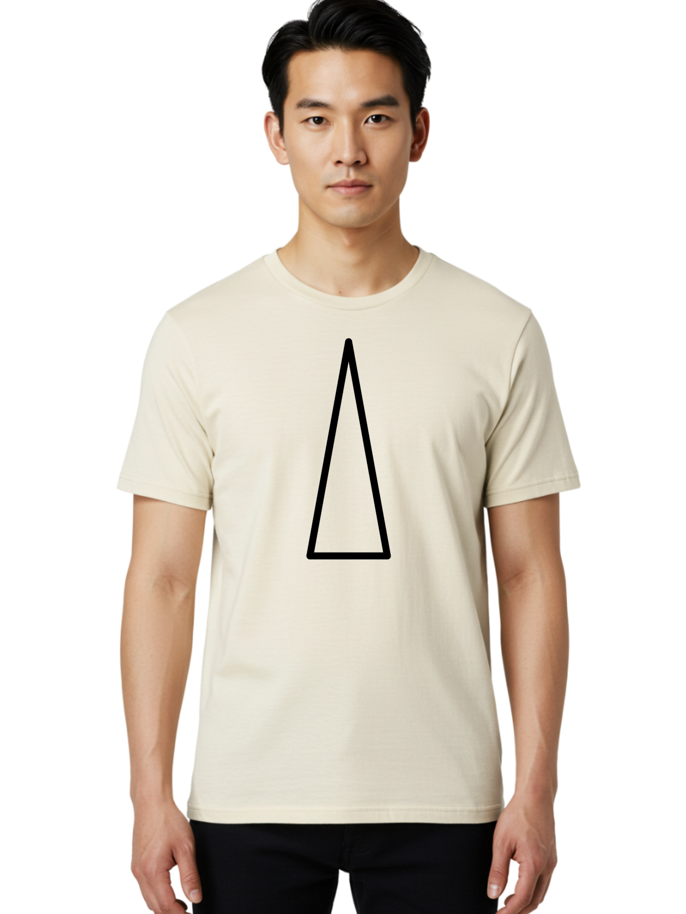Triangle Men'S Graphic Tee, 100% Cotton, Comfortable Casual Summer Wear, Machine Washable, Black Triangle, Geometric Shape, Equilateral Triangle, Symmetrical Figure, Minimalist Design, Simple Graphics, Triangle Icon - Aaa225 16