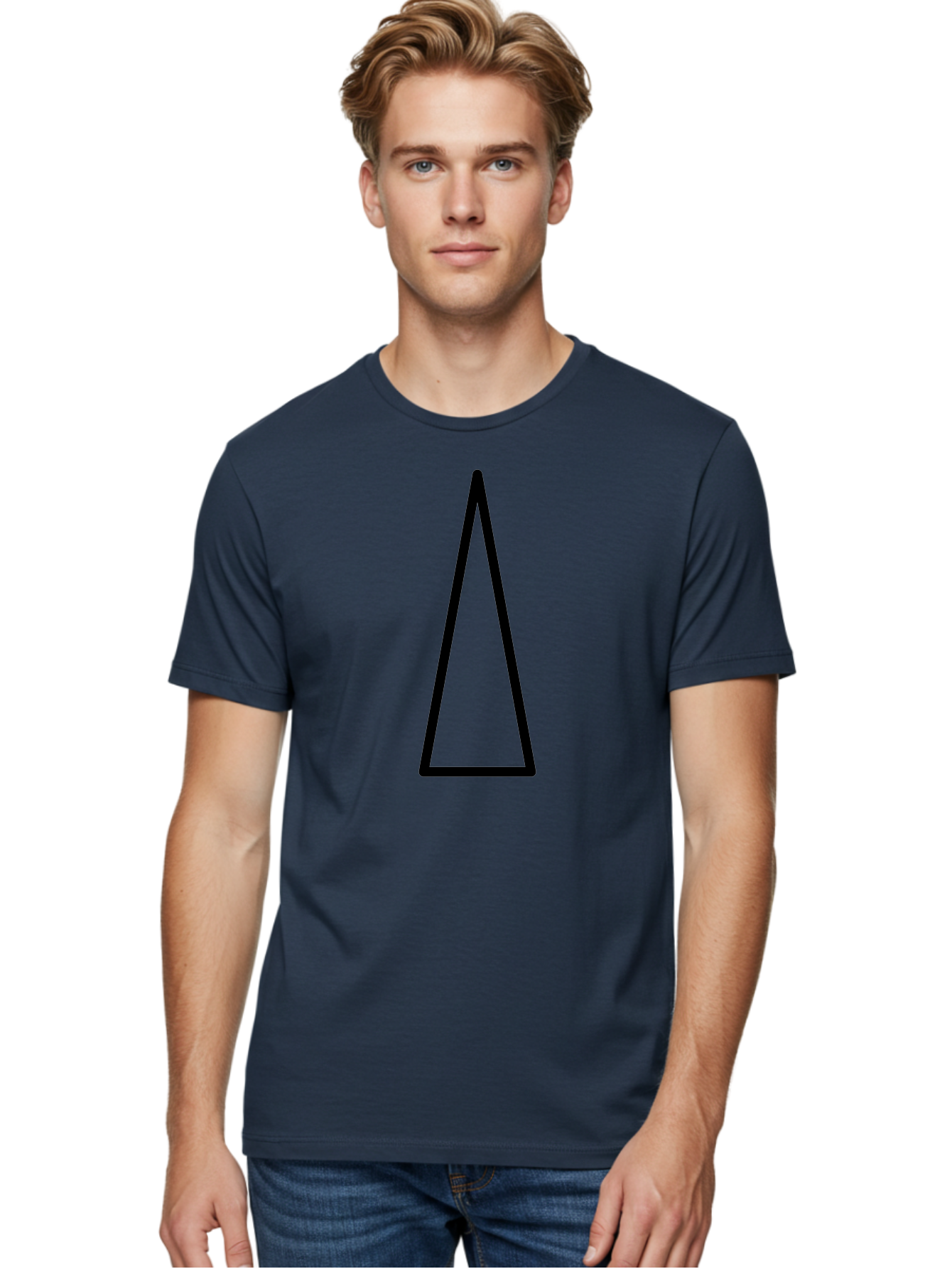 Triangle Men'S Graphic Tee, 100% Cotton, Comfortable Casual Summer Wear, Machine Washable, Black Triangle, Geometric Shape, Equilateral Triangle, Symmetrical Figure, Minimalist Design, Simple Graphics, Triangle Icon - Aaa225 18