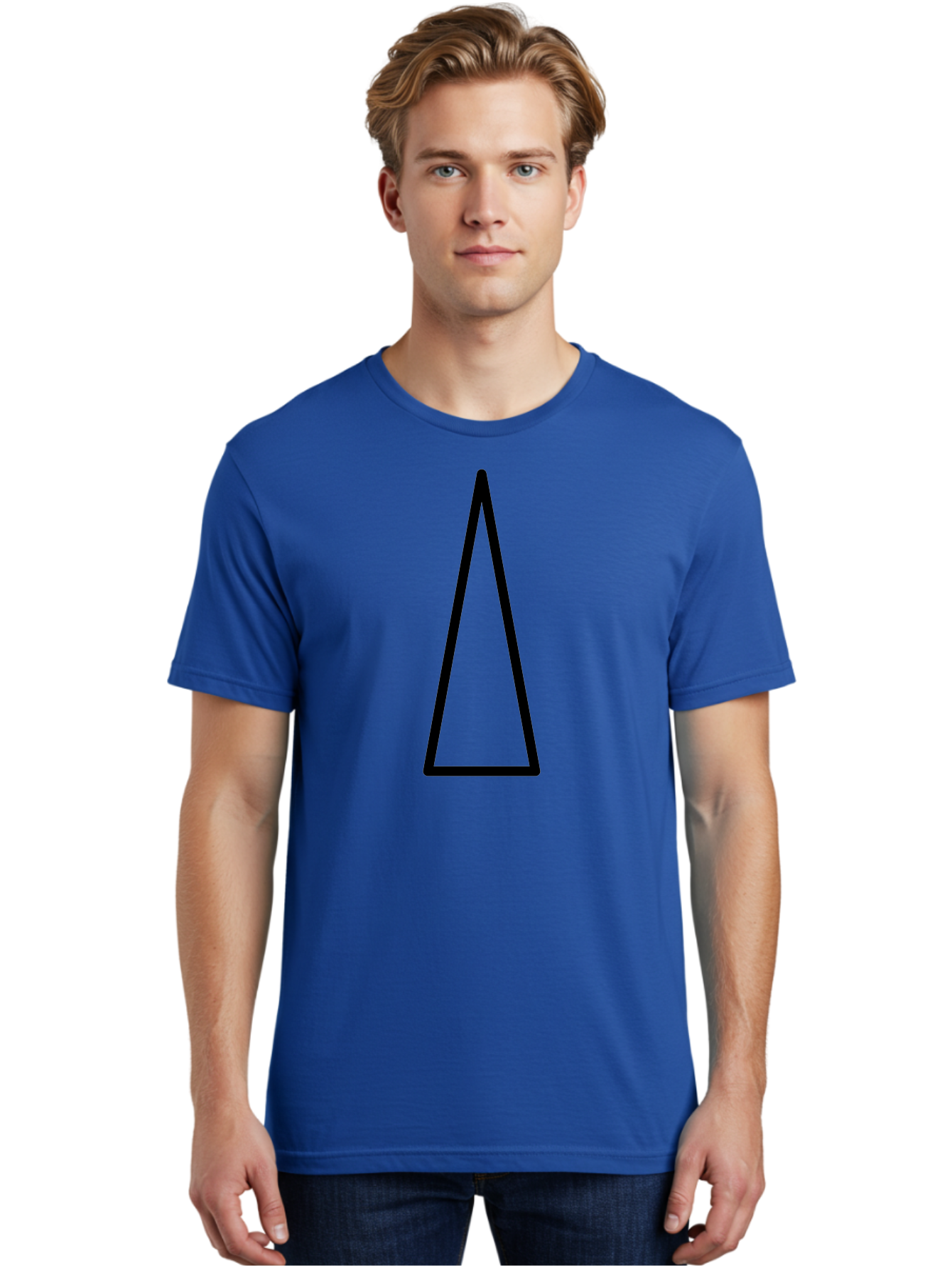 Triangle Men'S Graphic Tee, 100% Cotton, Comfortable Casual Summer Wear, Machine Washable, Black Triangle, Geometric Shape, Equilateral Triangle, Symmetrical Figure, Minimalist Design, Simple Graphics, Triangle Icon - Aaa225 4