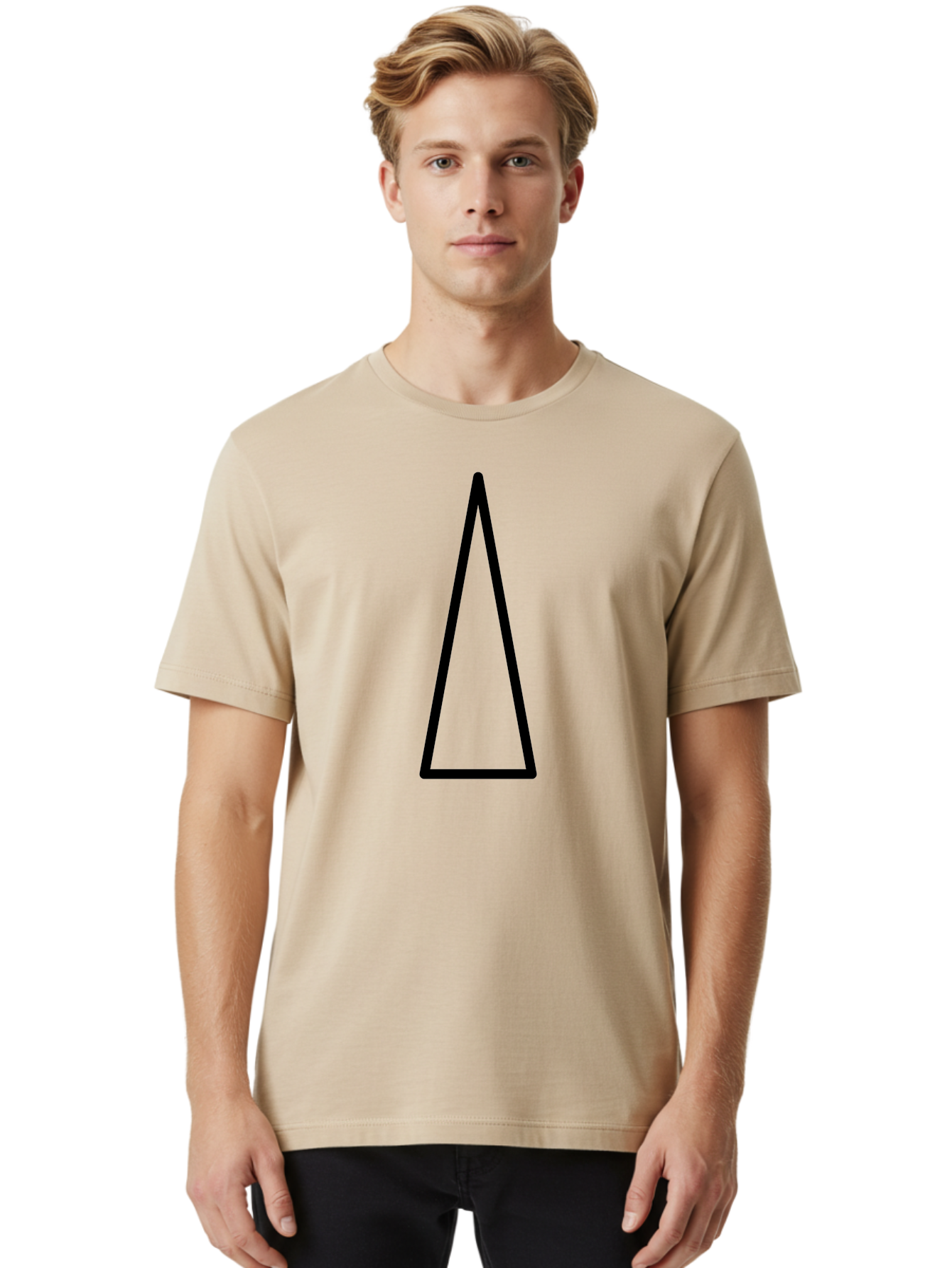 Triangle Men'S Graphic Tee, 100% Cotton, Comfortable Casual Summer Wear, Machine Washable, Black Triangle, Geometric Shape, Equilateral Triangle, Symmetrical Figure, Minimalist Design, Simple Graphics, Triangle Icon - Aaa225 6