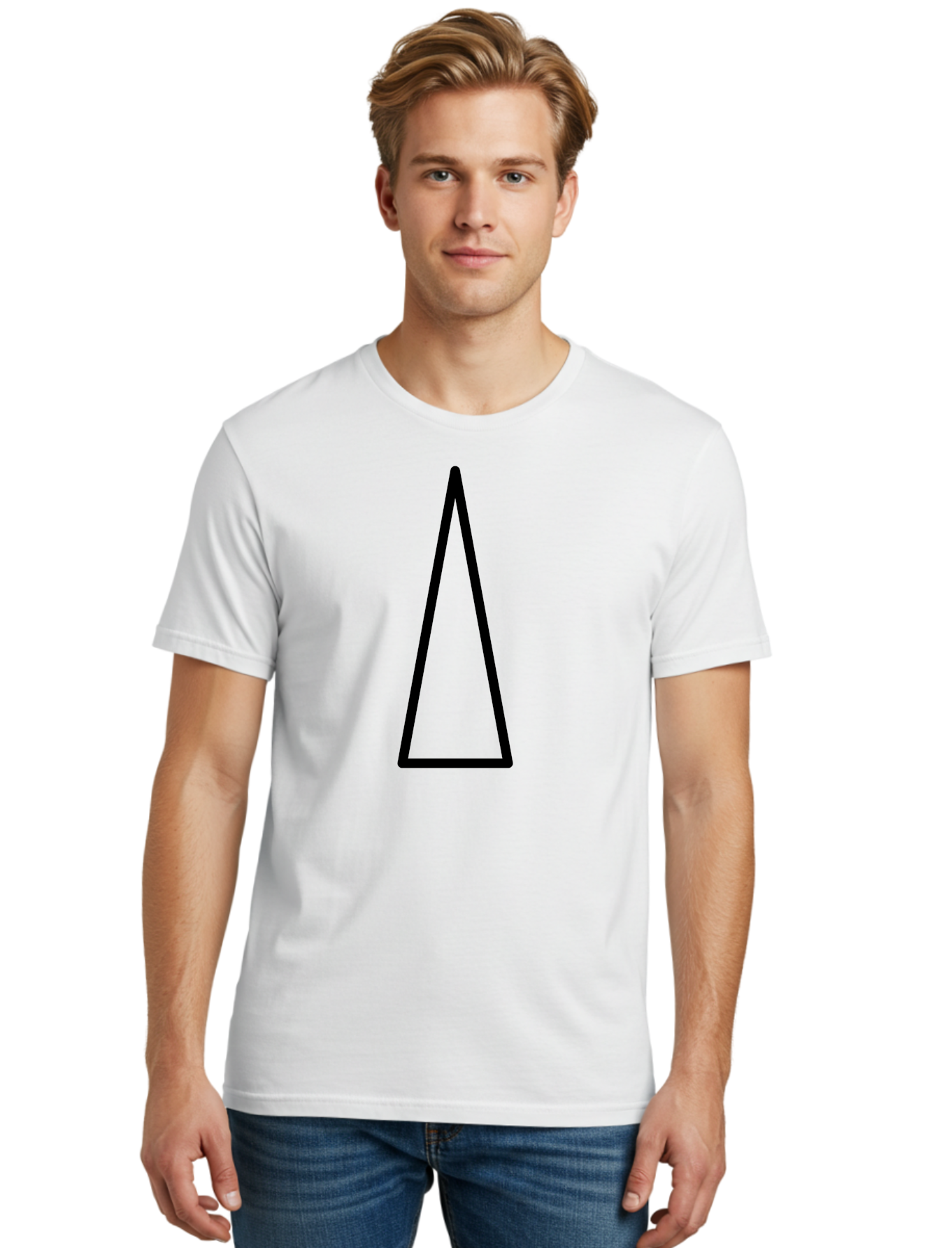 Triangle Men'S Graphic Tee, 100% Cotton, Comfortable Casual Summer Wear, Machine Washable, Black Triangle, Geometric Shape, Equilateral Triangle, Symmetrical Figure, Minimalist Design, Simple Graphics, Triangle Icon - Aaa225 28