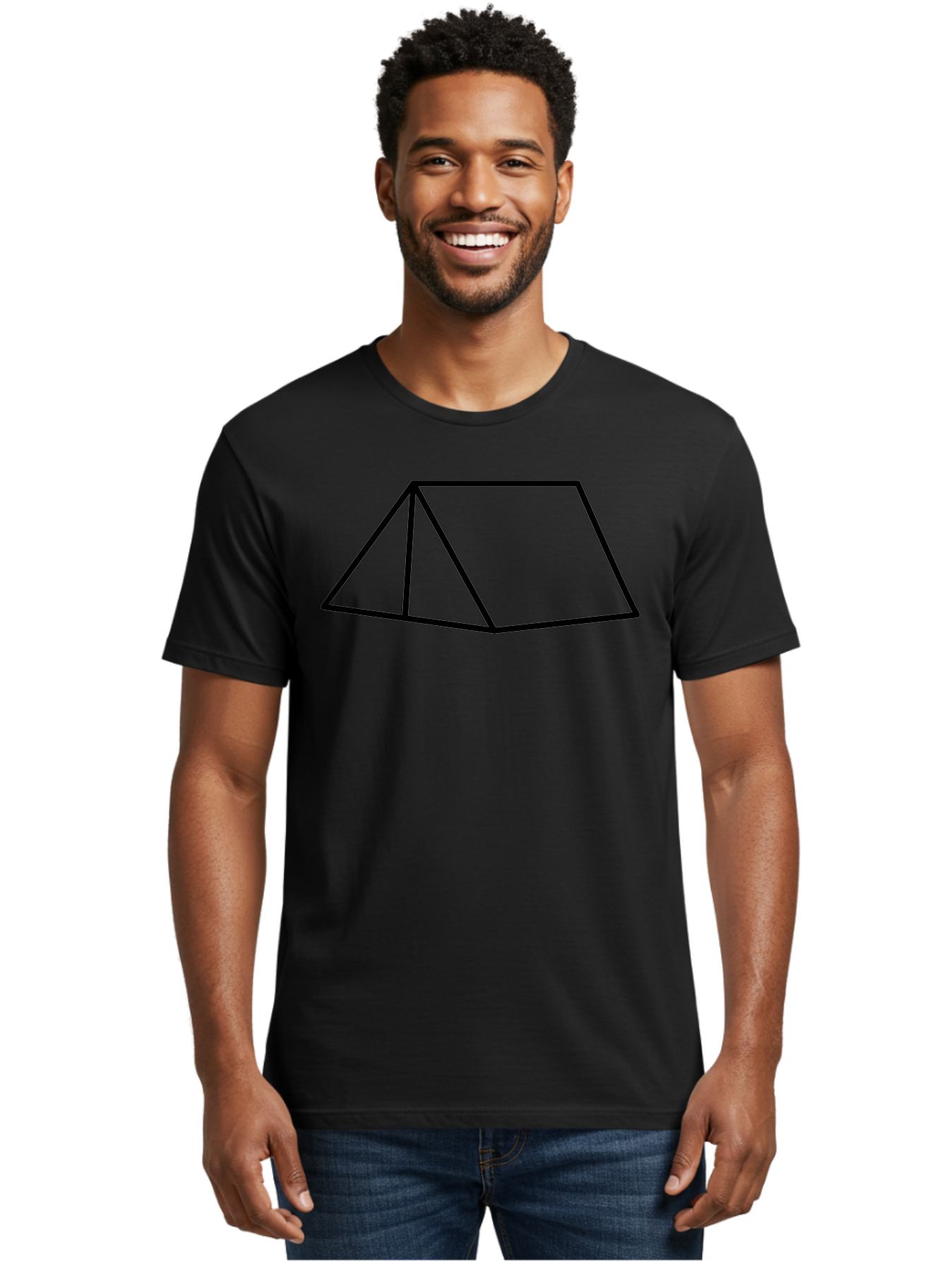 Triangular-Prism Men'S Graphic Tee, 100% Cotton, Comfortable Casual Summer Wear, Machine Washable, Geometric Shape, 3D Figure, Triangular Prism, Simple Design, Black Outline, Minimalist Art, Mathematical Concept, Educational Graphic - Aaa226 12