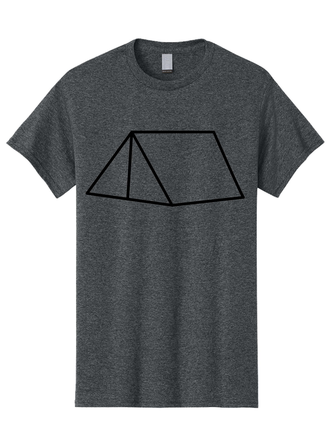 Triangular-Prism Men'S Graphic Tee, 100% Cotton, Comfortable Casual Summer Wear, Machine Washable, Geometric Shape, 3D Figure, Triangular Prism, Simple Design, Black Outline, Minimalist Art, Mathematical Concept, Educational Graphic - Aaa226 15