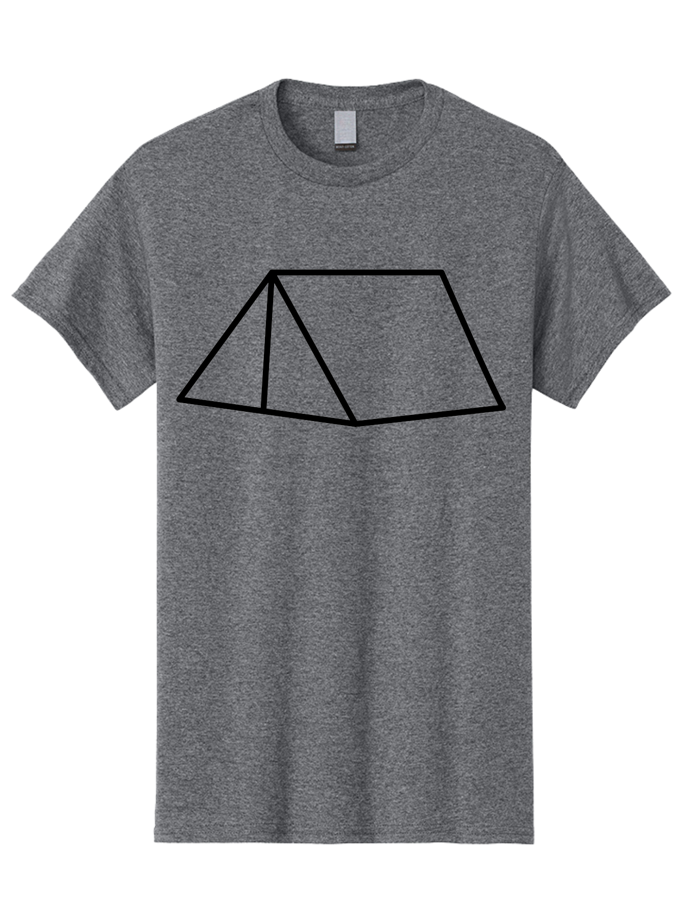 Triangular-Prism Men'S Graphic Tee, 100% Cotton, Comfortable Casual Summer Wear, Machine Washable, Geometric Shape, 3D Figure, Triangular Prism, Simple Design, Black Outline, Minimalist Art, Mathematical Concept, Educational Graphic - Aaa226 13