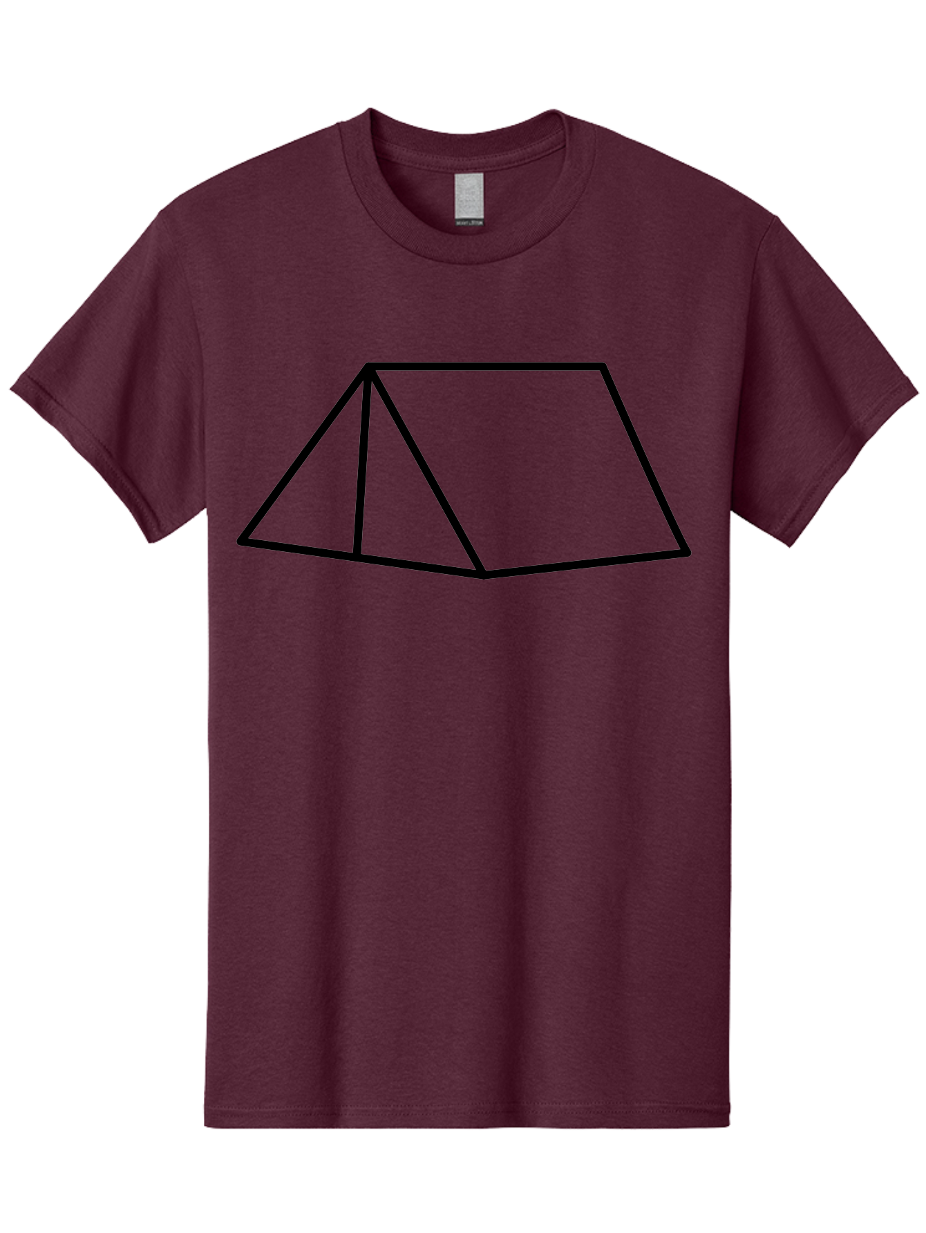 Triangular-Prism Men'S Graphic Tee, 100% Cotton, Comfortable Casual Summer Wear, Machine Washable, Geometric Shape, 3D Figure, Triangular Prism, Simple Design, Black Outline, Minimalist Art, Mathematical Concept, Educational Graphic - Aaa226 27