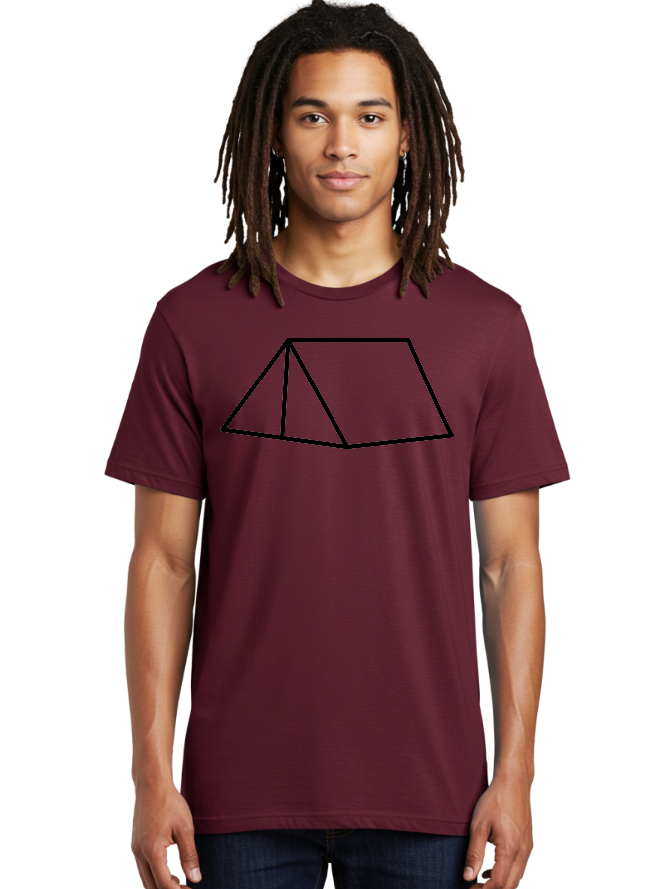 Triangular-Prism Men'S Graphic Tee, 100% Cotton, Comfortable Casual Summer Wear, Machine Washable, Geometric Shape, 3D Figure, Triangular Prism, Simple Design, Black Outline, Minimalist Art, Mathematical Concept, Educational Graphic - Aaa226 28