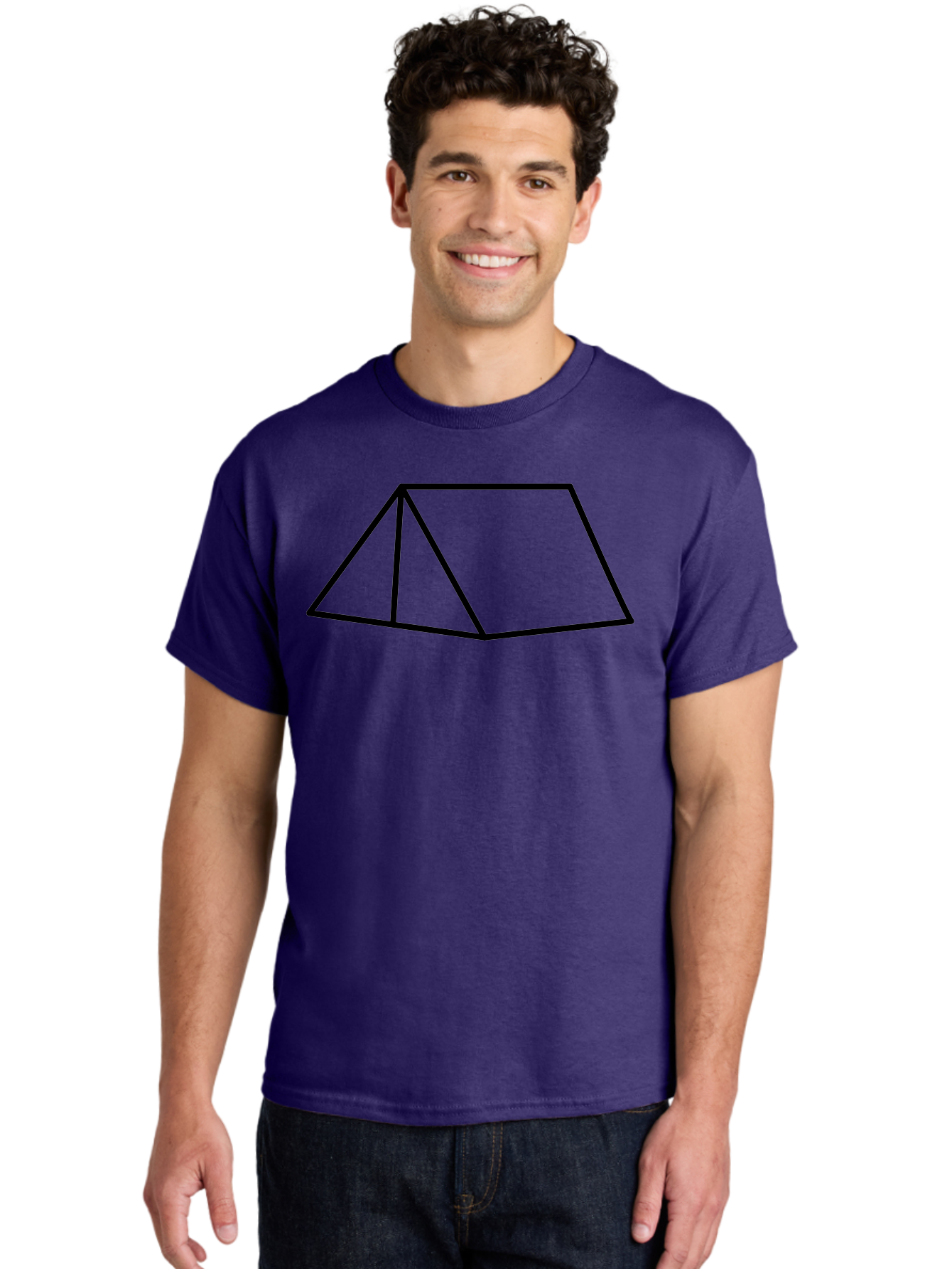 Triangular-Prism Men'S Graphic Tee, 100% Cotton, Comfortable Casual Summer Wear, Machine Washable, Geometric Shape, 3D Figure, Triangular Prism, Simple Design, Black Outline, Minimalist Art, Mathematical Concept, Educational Graphic - Aaa226 18