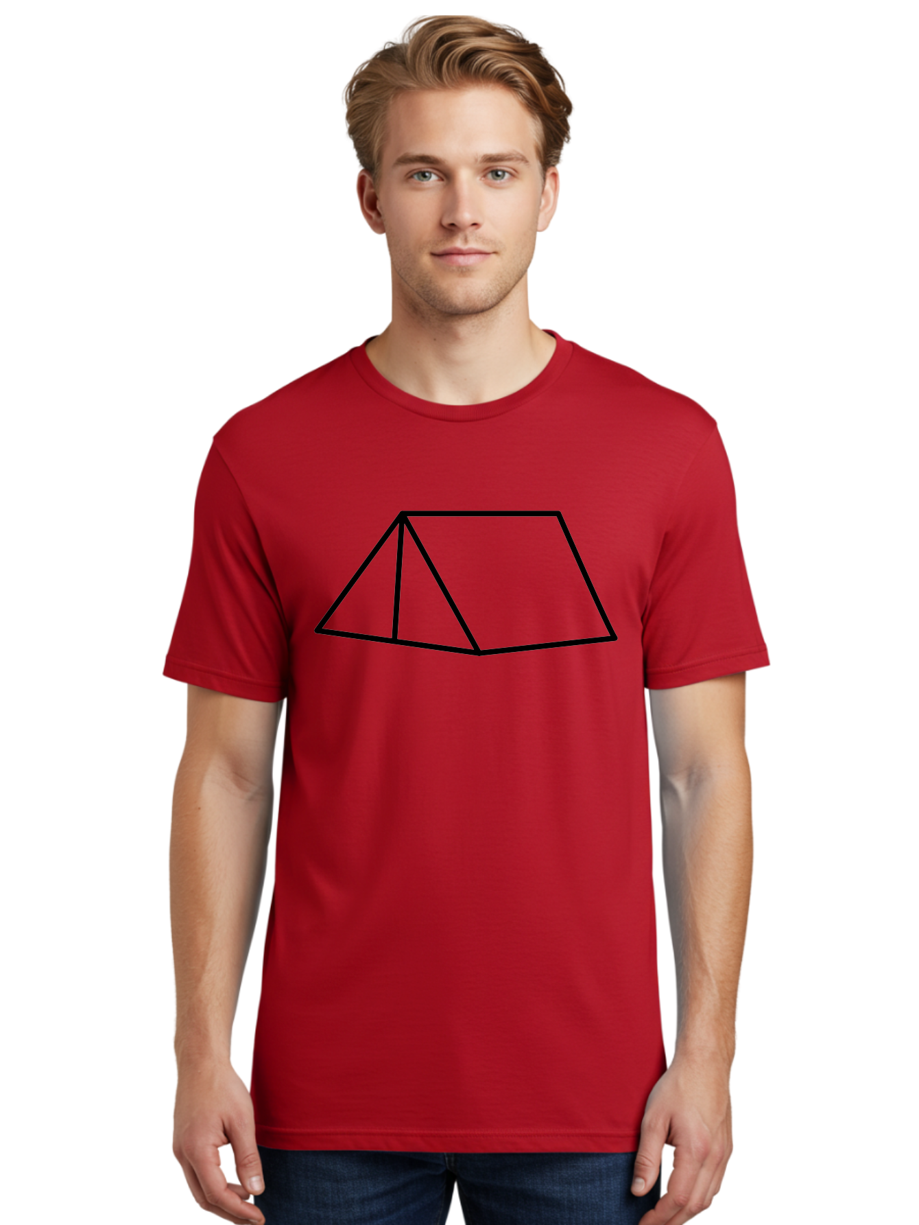 Triangular-Prism Men'S Graphic Tee, 100% Cotton, Comfortable Casual Summer Wear, Machine Washable, Geometric Shape, 3D Figure, Triangular Prism, Simple Design, Black Outline, Minimalist Art, Mathematical Concept, Educational Graphic - Aaa226 20