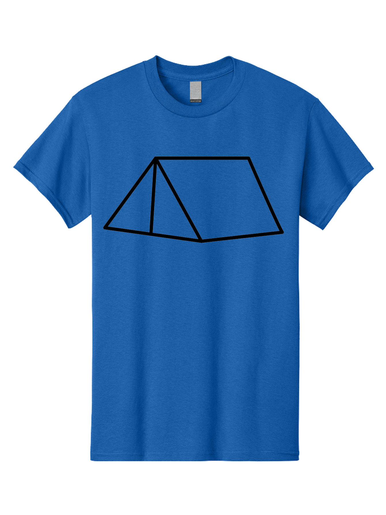 Triangular-Prism Men'S Graphic Tee, 100% Cotton, Comfortable Casual Summer Wear, Machine Washable, Geometric Shape, 3D Figure, Triangular Prism, Simple Design, Black Outline, Minimalist Art, Mathematical Concept, Educational Graphic - Aaa226 23