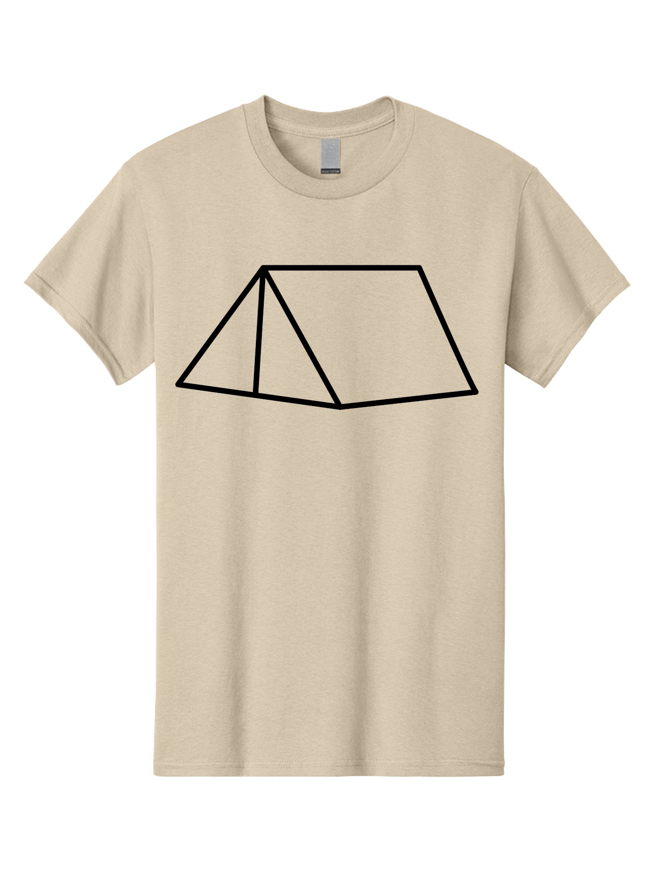Triangular-Prism Men'S Graphic Tee, 100% Cotton, Comfortable Casual Summer Wear, Machine Washable, Geometric Shape, 3D Figure, Triangular Prism, Simple Design, Black Outline, Minimalist Art, Mathematical Concept, Educational Graphic - Aaa226 3