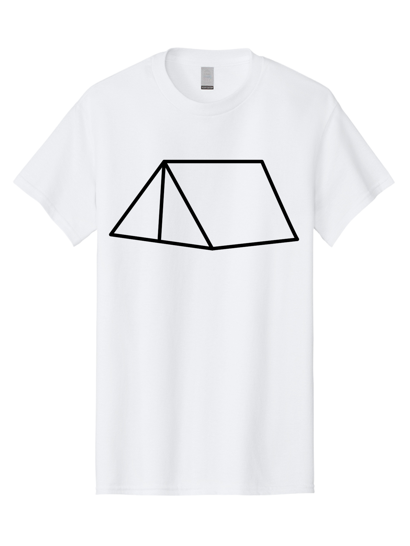 Triangular-Prism Men'S Graphic Tee, 100% Cotton, Comfortable Casual Summer Wear, Machine Washable, Geometric Shape, 3D Figure, Triangular Prism, Simple Design, Black Outline, Minimalist Art, Mathematical Concept, Educational Graphic - Aaa226 25