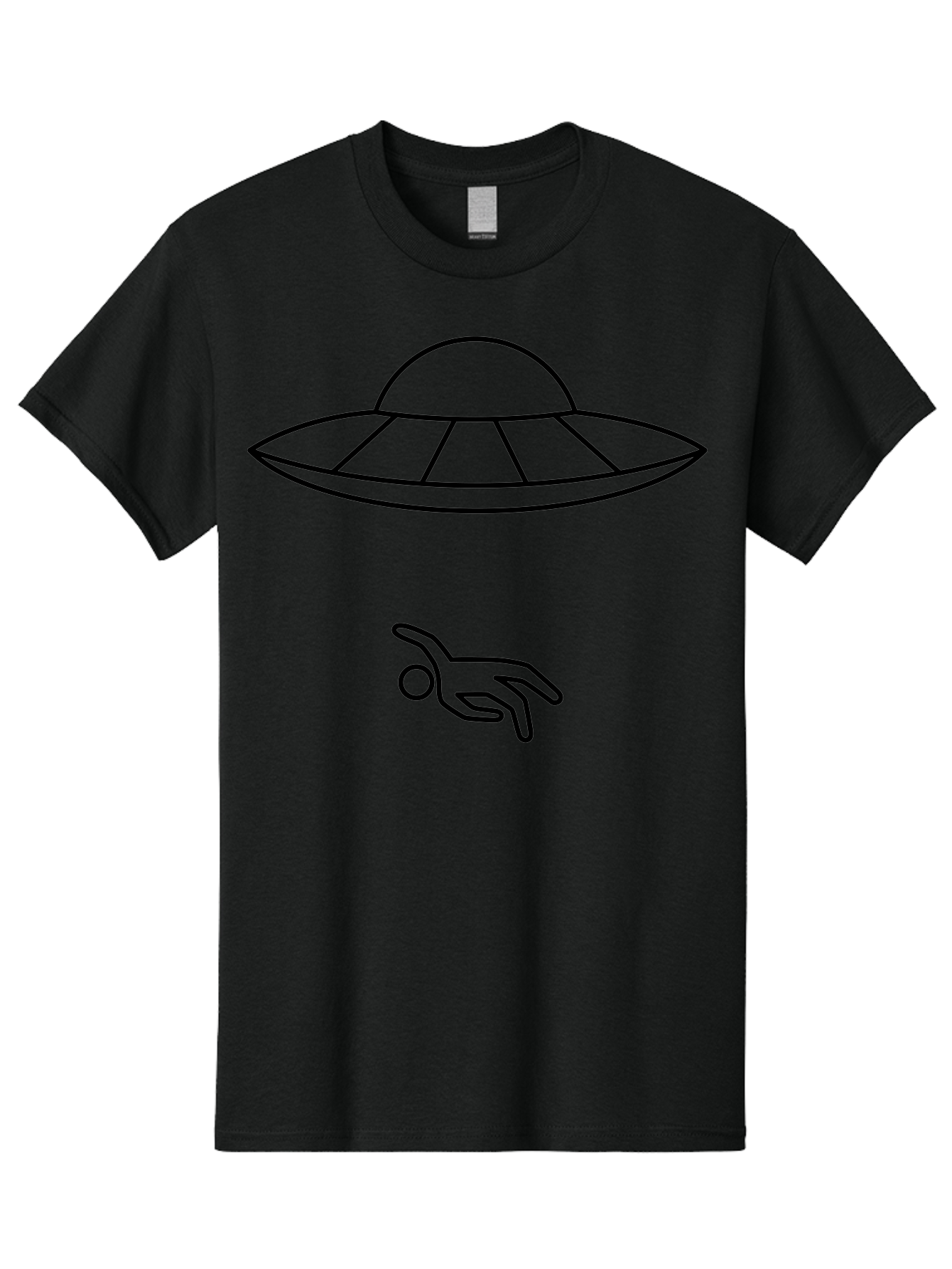 Ufo Men'S Graphic Tee, 100% Cotton, Comfortable Casual Summer Wear, Machine Washable, Ufo Sighting, Alien Encounter, Mysterious Hand, Black Outline, Simple Design, Pop Art Style, Modern Graphic, Minimalist Illustration, Outer Space, - Aaa227 13
