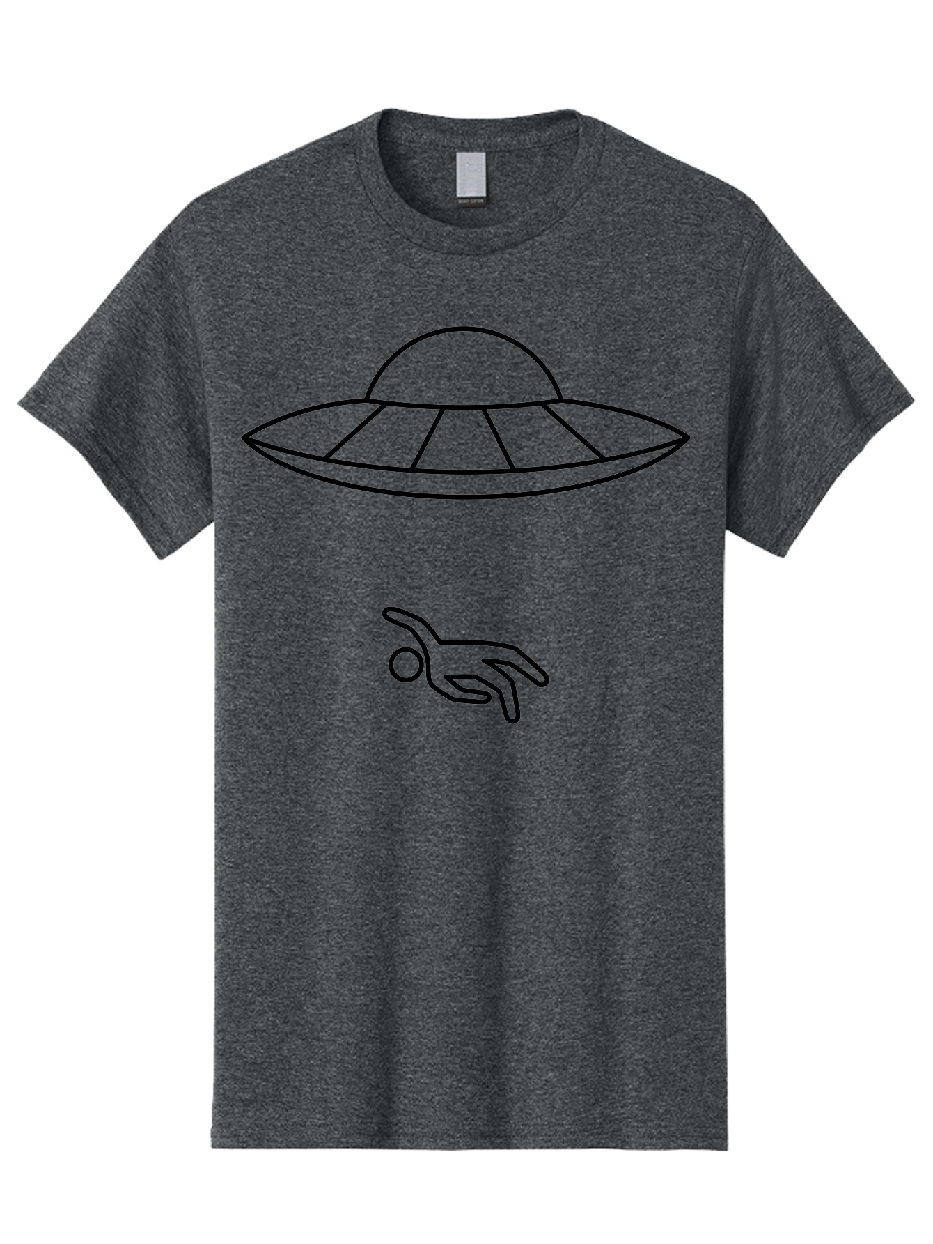 Ufo Men'S Graphic Tee, 100% Cotton, Comfortable Casual Summer Wear, Machine Washable, Ufo Sighting, Alien Encounter, Mysterious Hand, Black Outline, Simple Design, Pop Art Style, Modern Graphic, Minimalist Illustration, Outer Space, - Aaa227 29