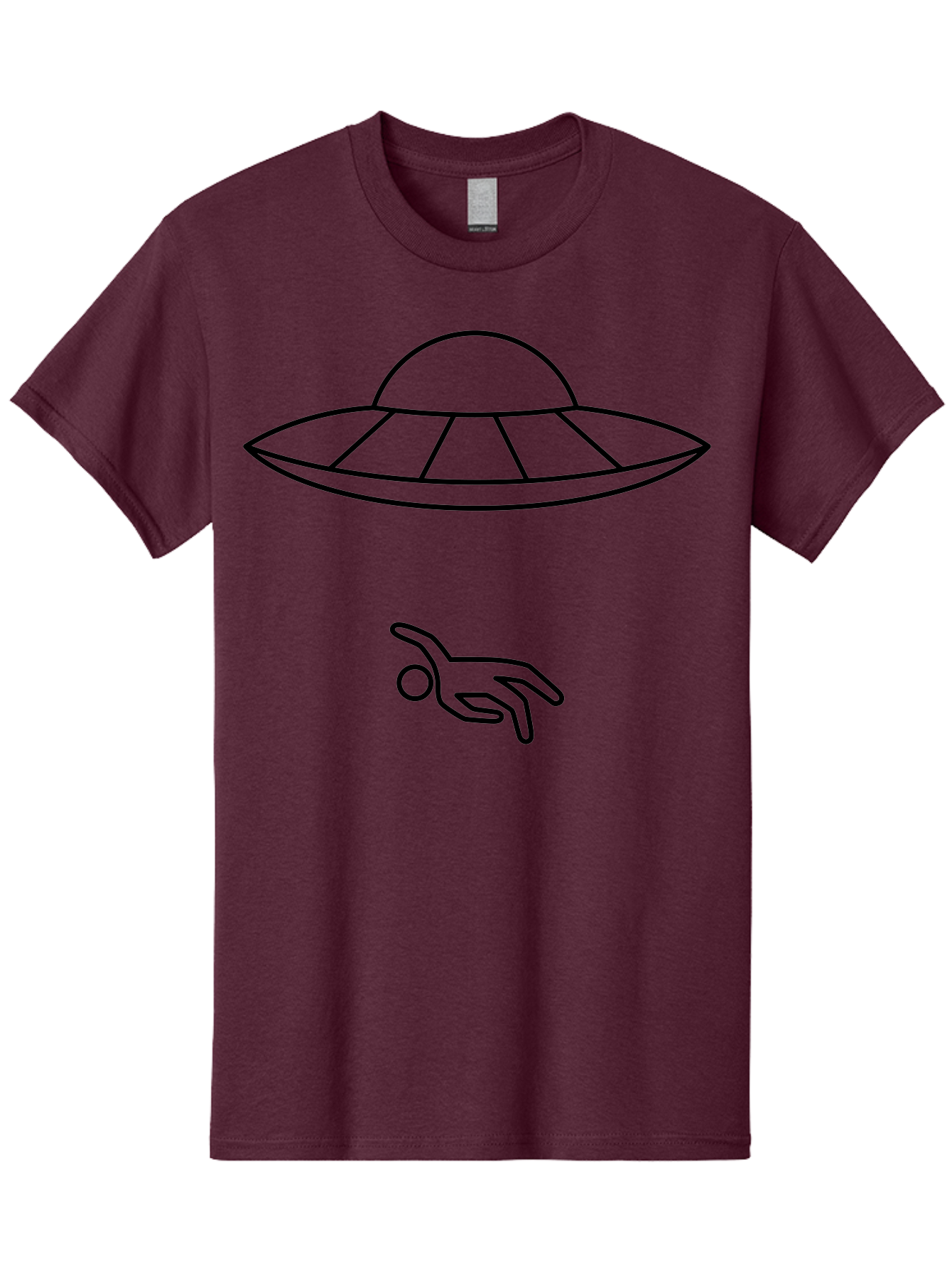Ufo Men'S Graphic Tee, 100% Cotton, Comfortable Casual Summer Wear, Machine Washable, Ufo Sighting, Alien Encounter, Mysterious Hand, Black Outline, Simple Design, Pop Art Style, Modern Graphic, Minimalist Illustration, Outer Space, - Aaa227 7