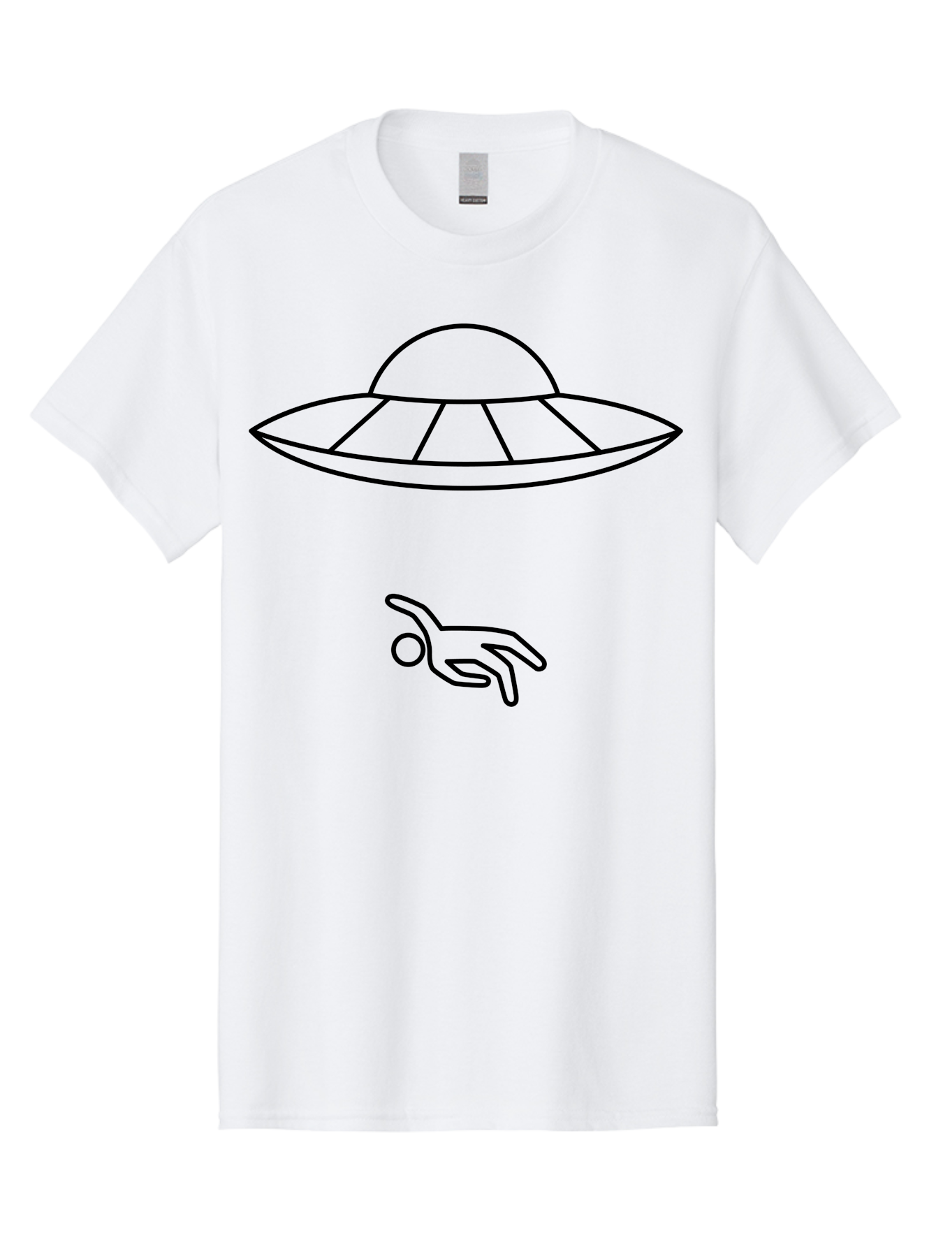 Ufo Men'S Graphic Tee, 100% Cotton, Comfortable Casual Summer Wear, Machine Washable, Ufo Sighting, Alien Encounter, Mysterious Hand, Black Outline, Simple Design, Pop Art Style, Modern Graphic, Minimalist Illustration, Outer Space, - Aaa227 9
