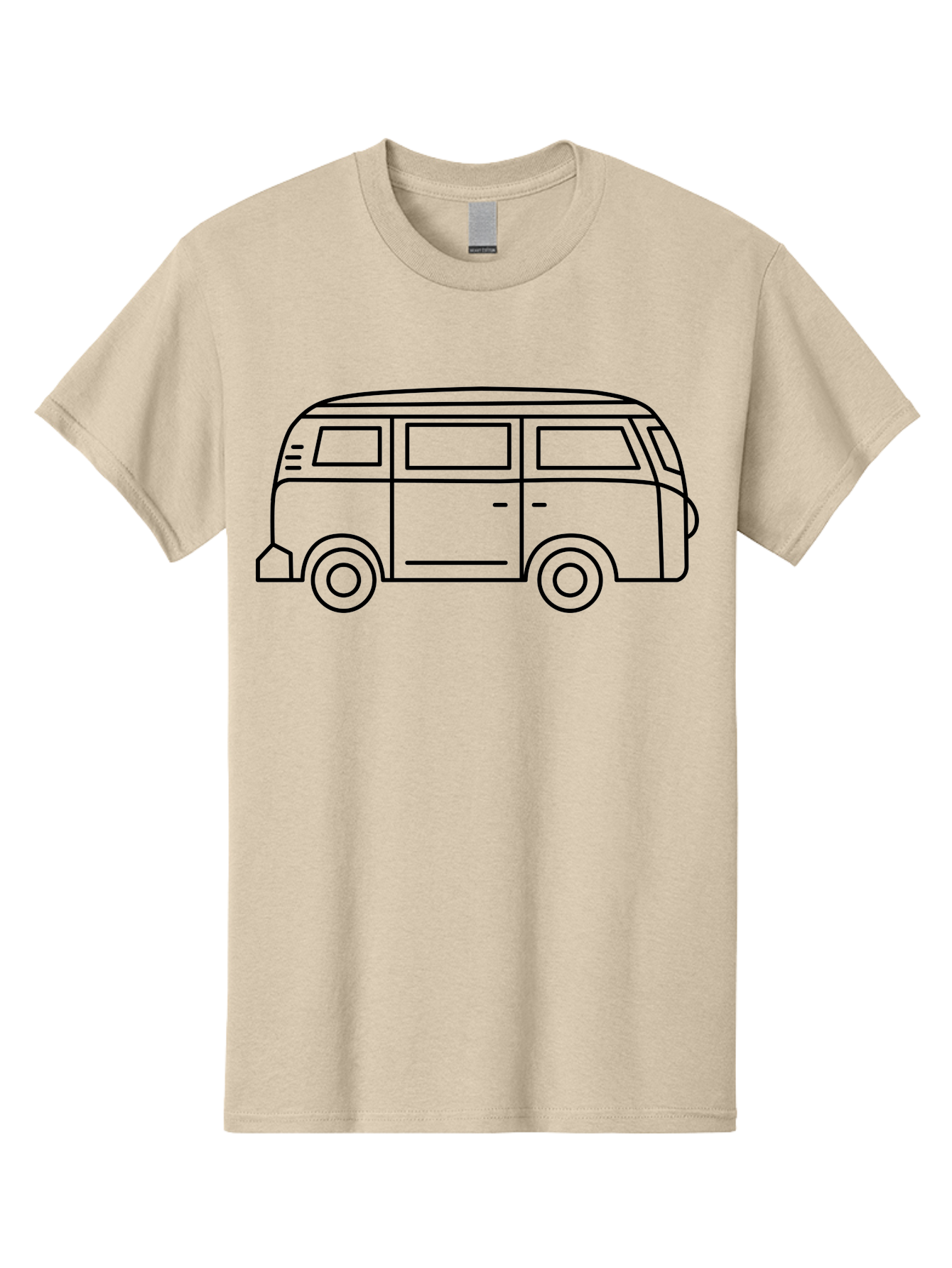 Vw-Bus Men'S Graphic Tee, 100% Cotton, Comfortable Casual Summer Wear, Machine Washable, Classic Vw Bus, Vintage Vehicle, Retro Van, Minimalist Design, Simple Illustration, Modern Graphic, Transportation Icon, Adventure Symbol, - Aaa228 7