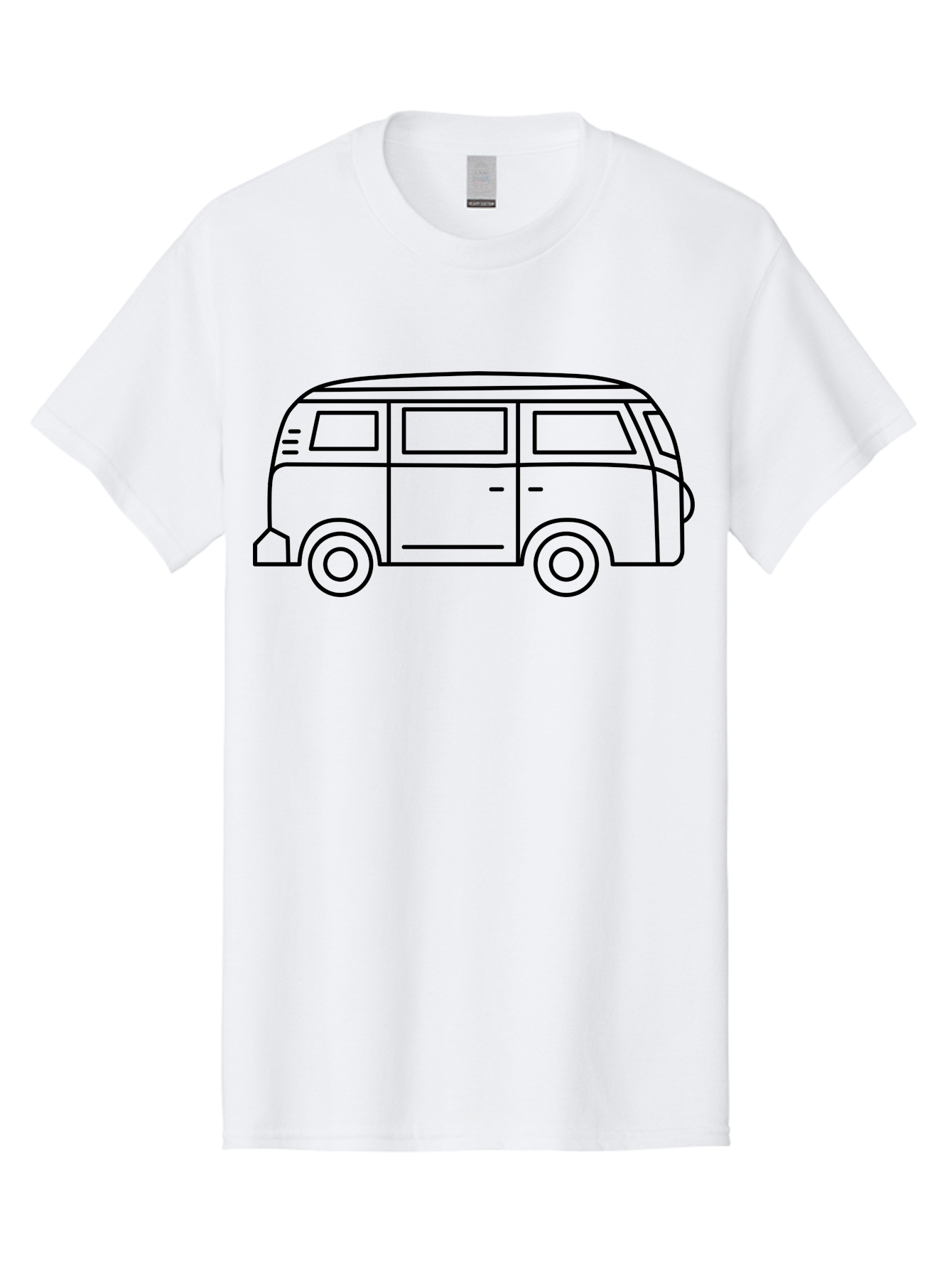 Vw-Bus Men'S Graphic Tee, 100% Cotton, Comfortable Casual Summer Wear, Machine Washable, Classic Vw Bus, Vintage Vehicle, Retro Van, Minimalist Design, Simple Illustration, Modern Graphic, Transportation Icon, Adventure Symbol, - Aaa228 19