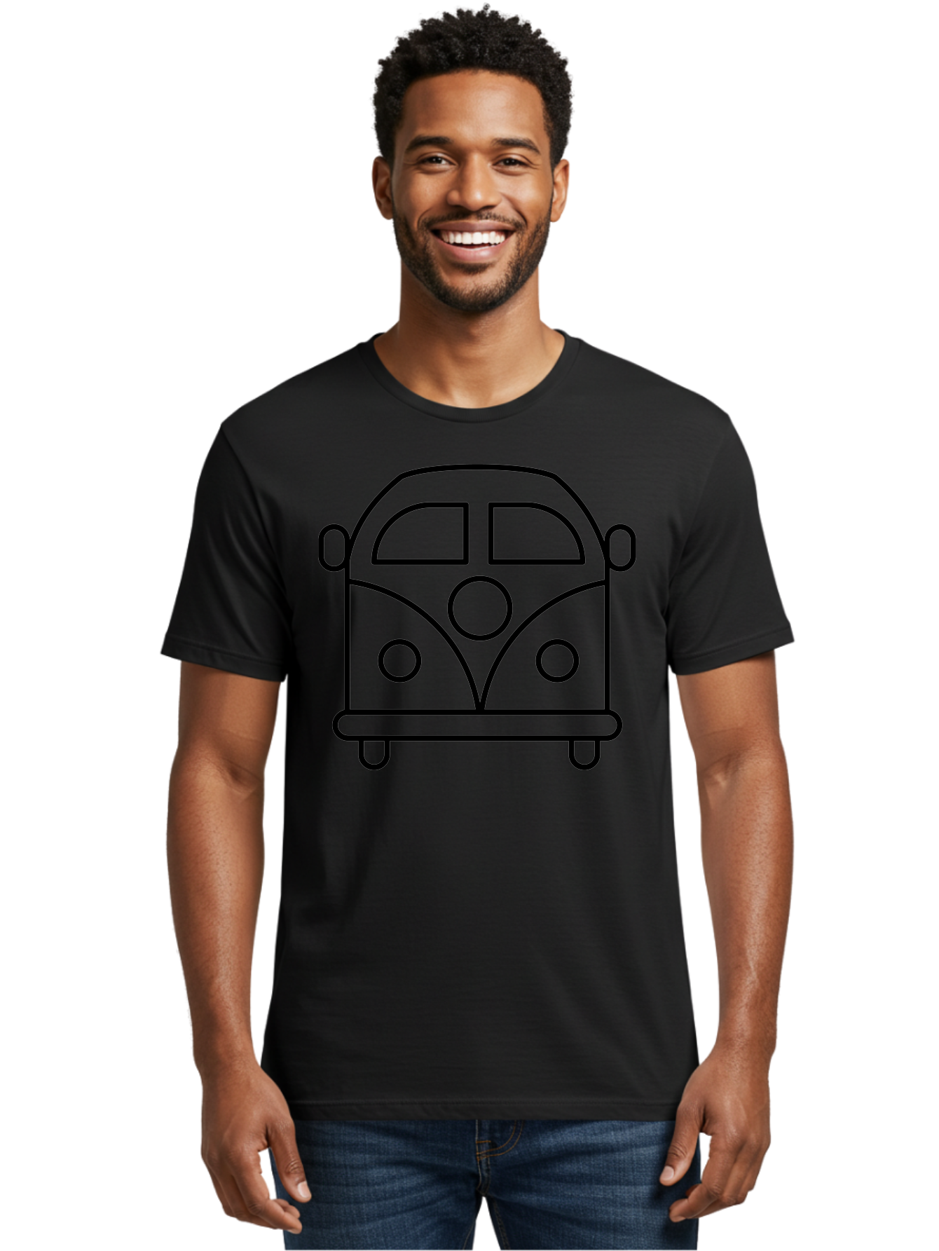 Vw-Van Men'S Graphic Tee, 100% Cotton, Comfortable Casual Summer Wear, Machine Washable, Volkswagen Bus, Retro Vehicle, Classic Car, Hippie Culture, Road Trip, Vintage Transportation, Minimalist Design, Simple Illustration - Aaa229 20