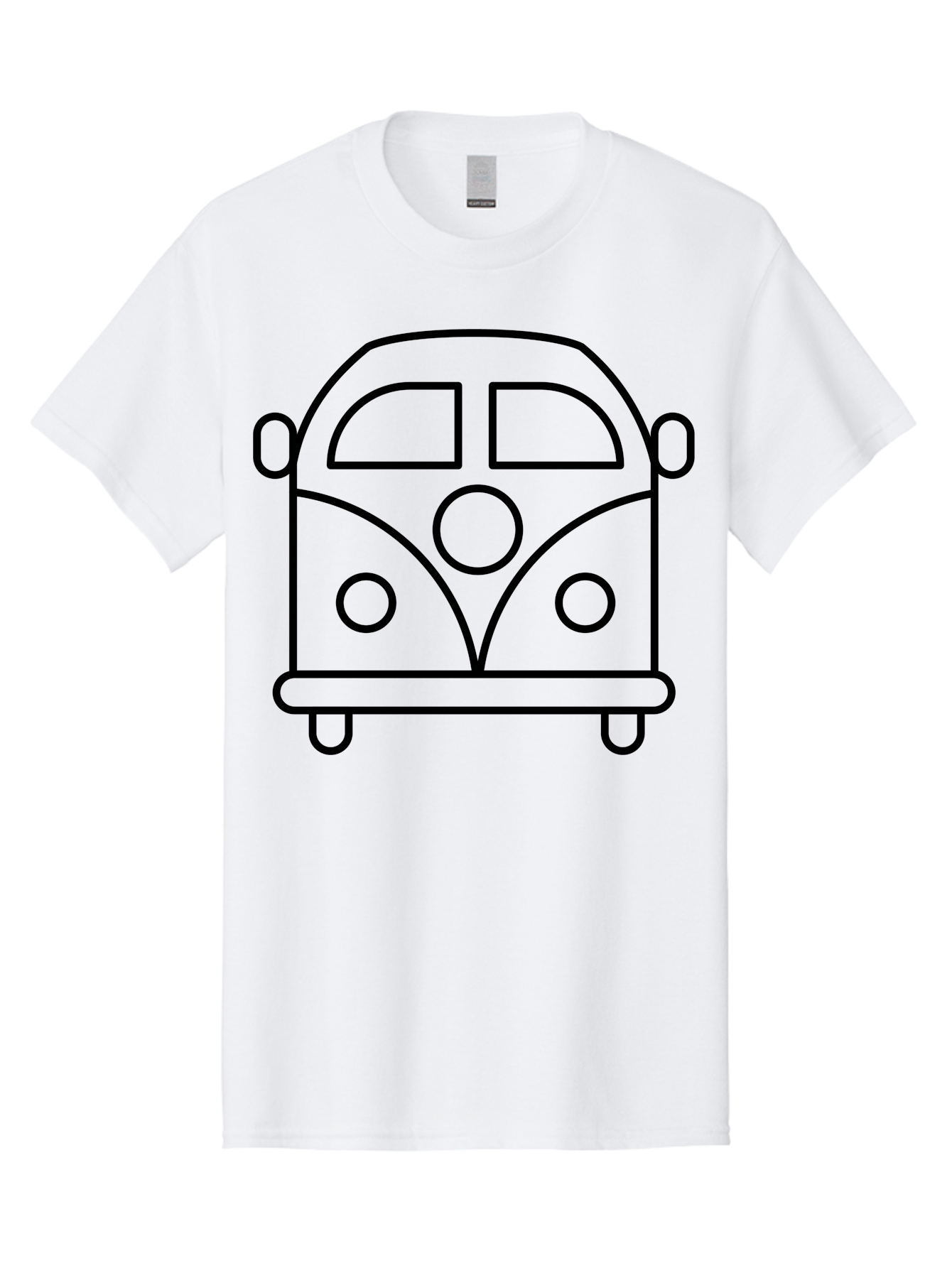 Vw-Van Men'S Graphic Tee, 100% Cotton, Comfortable Casual Summer Wear, Machine Washable, Volkswagen Bus, Retro Vehicle, Classic Car, Hippie Culture, Road Trip, Vintage Transportation, Minimalist Design, Simple Illustration - Aaa229 17