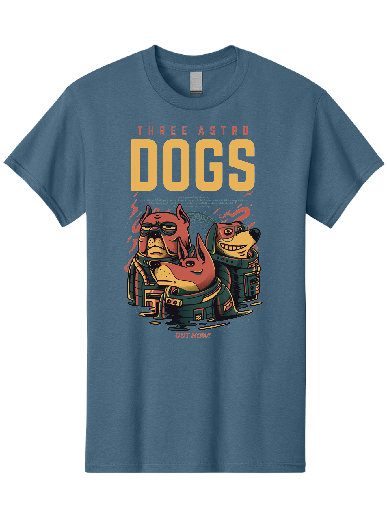 Three-Astronaut-Dogs Men'S Graphic Tee, 100% Cotton, Comfortable Casual Summer Wear, Machine Washable, Astronaut Dogs, Cartoon Characters, Space Adventure, Futuristic Artwork, Robotic Suits, Dog Illustrations, Retro-Futuristic Style, - Aaa231 17