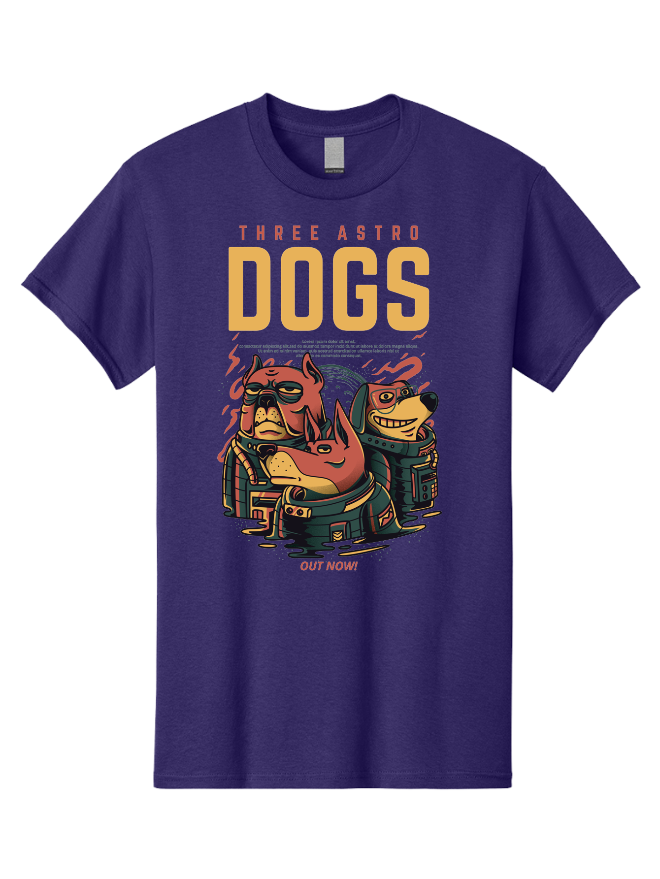 Three-Astronaut-Dogs Men'S Graphic Tee, 100% Cotton, Comfortable Casual Summer Wear, Machine Washable, Astronaut Dogs, Cartoon Characters, Space Adventure, Futuristic Artwork, Robotic Suits, Dog Illustrations, Retro-Futuristic Style, - Aaa231 19