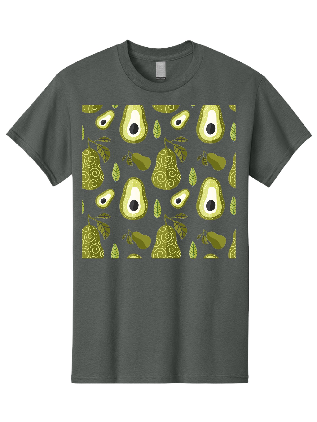 Avocado-Pattern Men'S Graphic Tee, 100% Cotton, Comfortable Casual Summer Wear, Machine Washable, Avocado Pattern, Half Avocados, Whole Avocados, Leaves, Swirls, Food Illustration, Healthy Eating, Organic Produce, Kitchen Decor, - Aaa232 21