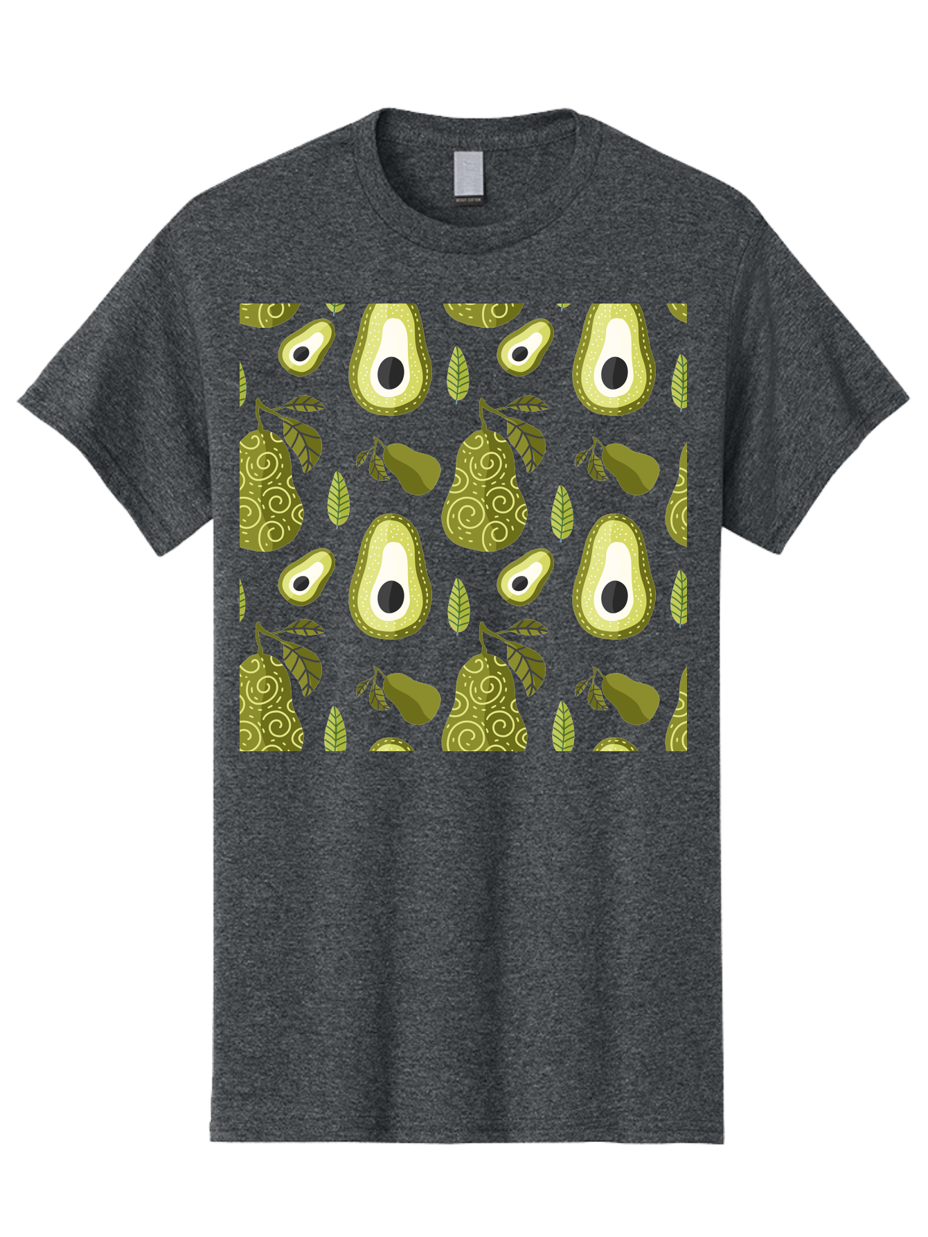 Avocado-Pattern Men'S Graphic Tee, 100% Cotton, Comfortable Casual Summer Wear, Machine Washable, Avocado Pattern, Half Avocados, Whole Avocados, Leaves, Swirls, Food Illustration, Healthy Eating, Organic Produce, Kitchen Decor, - Aaa232 15