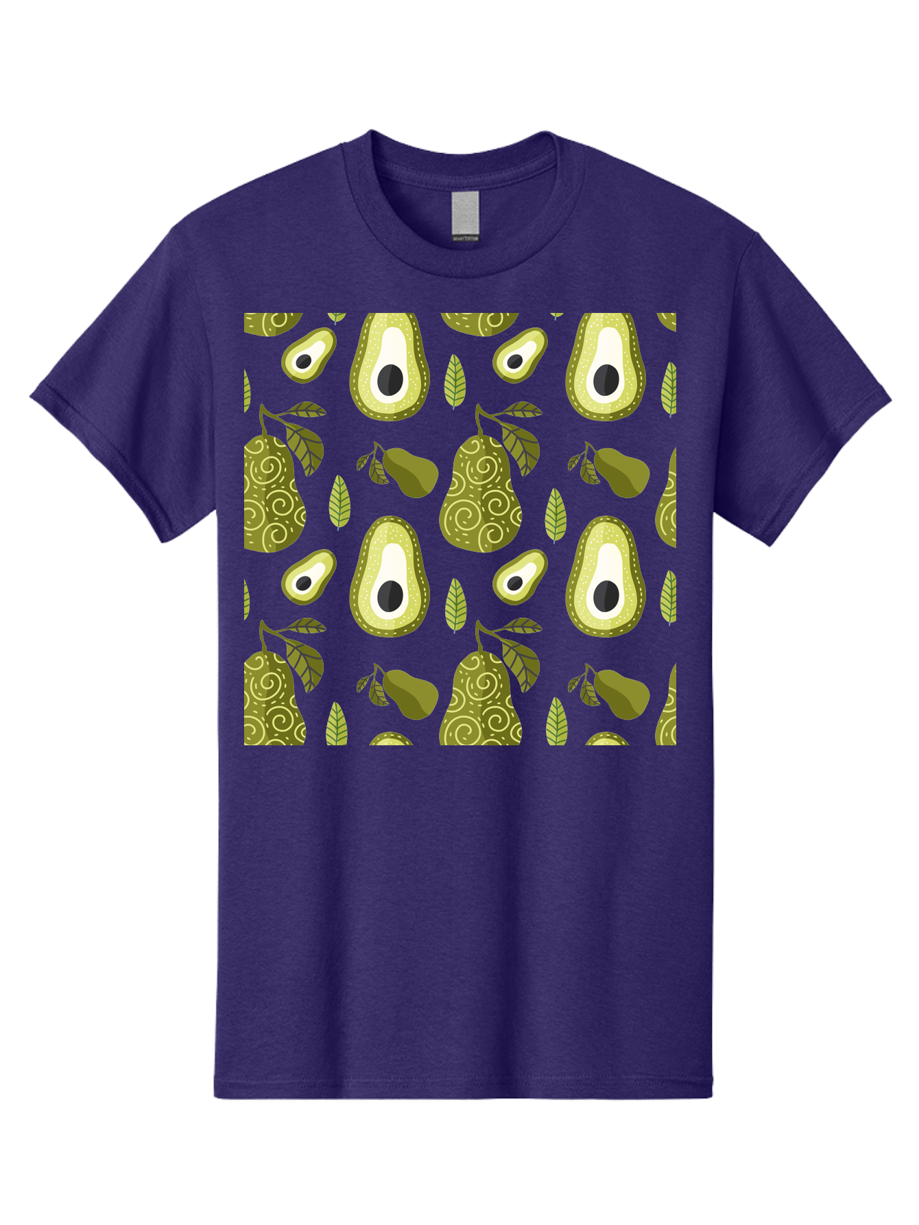 Avocado-Pattern Men'S Graphic Tee, 100% Cotton, Comfortable Casual Summer Wear, Machine Washable, Avocado Pattern, Half Avocados, Whole Avocados, Leaves, Swirls, Food Illustration, Healthy Eating, Organic Produce, Kitchen Decor, - Aaa232 13