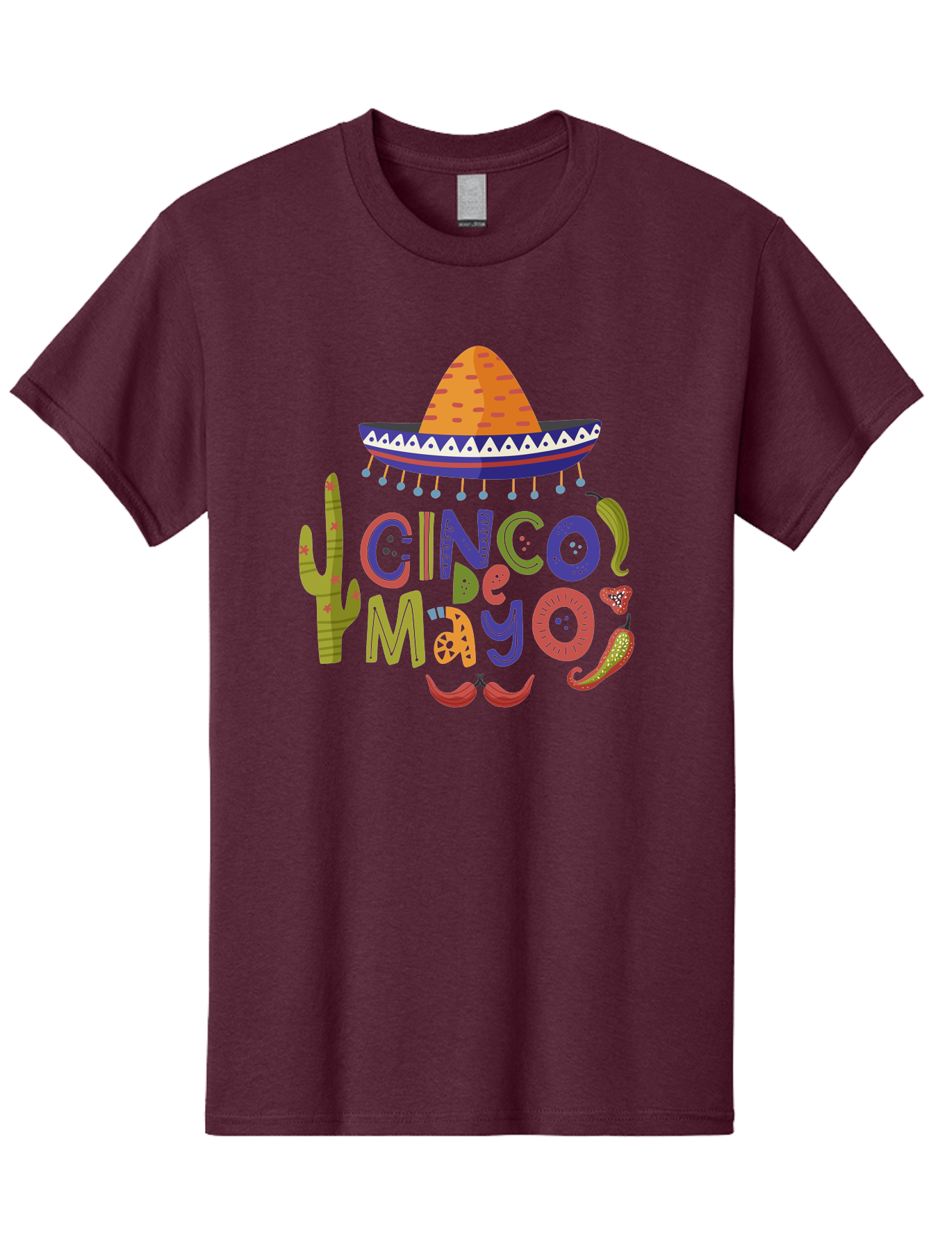 Cinco-De-Mayo-1 Men'S Graphic Tee, 100% Cotton, Comfortable Casual Summer Wear, Machine Washable, Cinco De Mayo, Sombrero, Chili Peppers, Cactus, Festive Design, Vibrant Colors, Mexican Heritage, Cultural Celebration, Fiesta Theme, - Aaa233 7