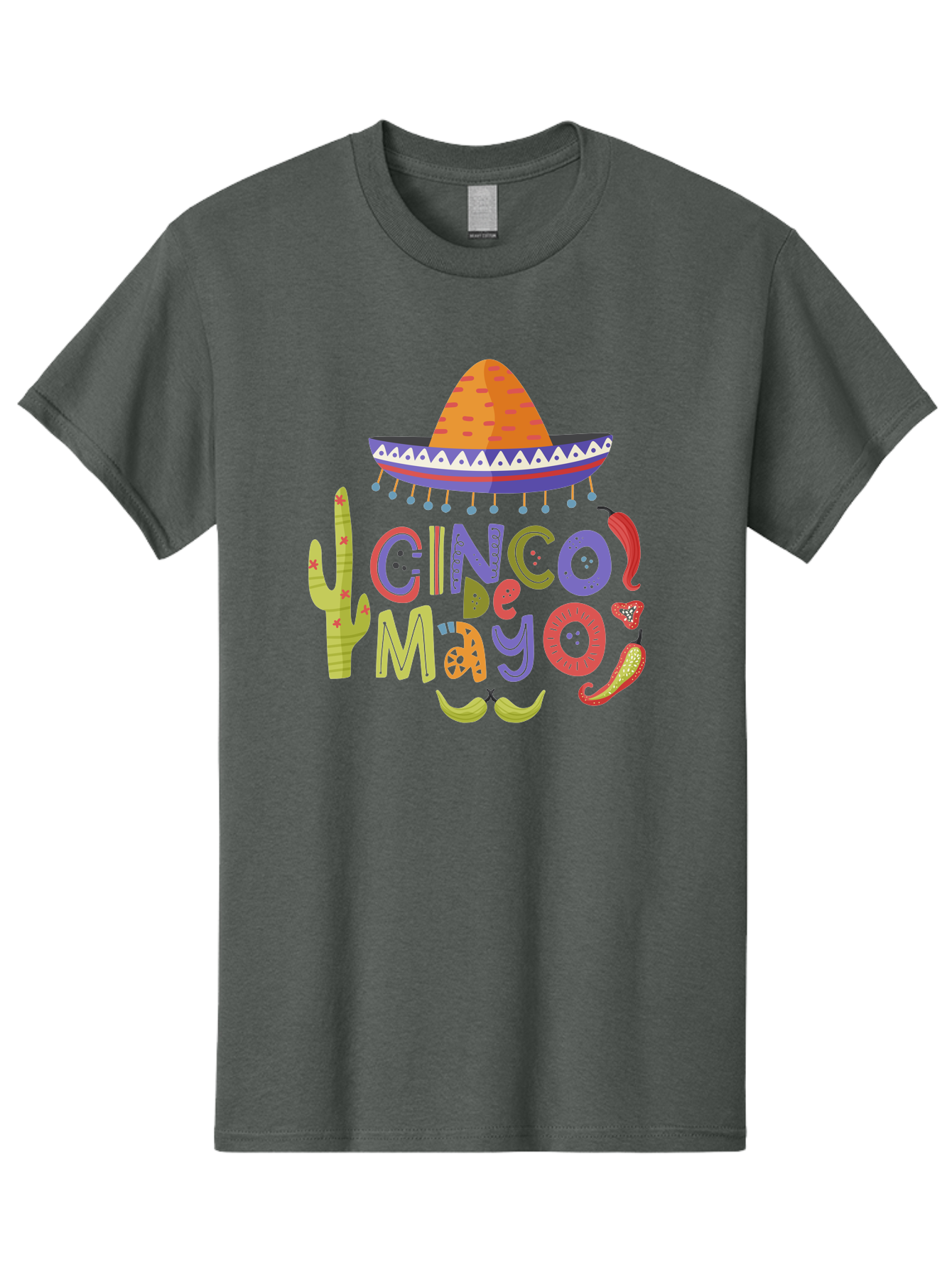 Cinco-De-Mayo-2 Men'S Graphic Tee, 100% Cotton, Comfortable Casual Summer Wear, Machine Washable, Cinco De Mayo, Mexican Holiday, Festive Celebration, Colorful Sombrero, Cactus, Chili Peppers, Vibrant Colors, Fiesta Theme, Party Decoration, - Aaa234 13