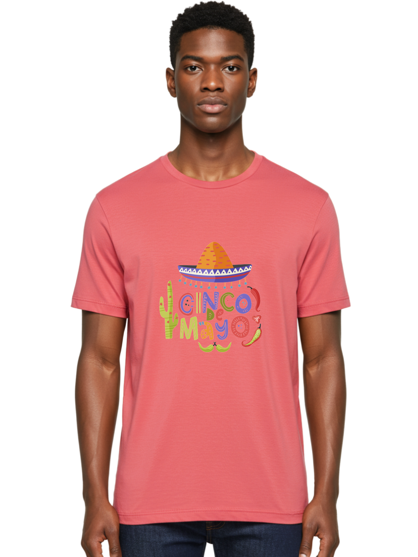 Cinco-De-Mayo-2 Men'S Graphic Tee, 100% Cotton, Comfortable Casual Summer Wear, Machine Washable, Cinco De Mayo, Mexican Holiday, Festive Celebration, Colorful Sombrero, Cactus, Chili Peppers, Vibrant Colors, Fiesta Theme, Party Decoration, - Aaa234 28