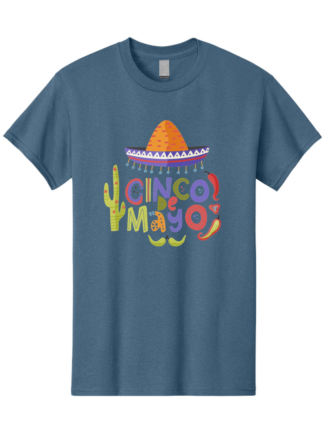 Cinco-De-Mayo-2 Men'S Graphic Tee, 100% Cotton, Comfortable Casual Summer Wear, Machine Washable, Cinco De Mayo, Mexican Holiday, Festive Celebration, Colorful Sombrero, Cactus, Chili Peppers, Vibrant Colors, Fiesta Theme, Party Decoration, - Aaa234 11