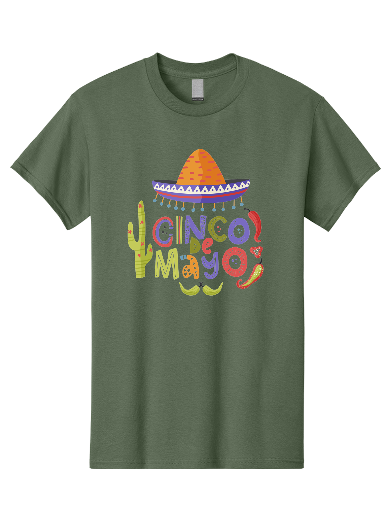 Cinco-De-Mayo-2 Men'S Graphic Tee, 100% Cotton, Comfortable Casual Summer Wear, Machine Washable, Cinco De Mayo, Mexican Holiday, Festive Celebration, Colorful Sombrero, Cactus, Chili Peppers, Vibrant Colors, Fiesta Theme, Party Decoration, - Aaa234 5