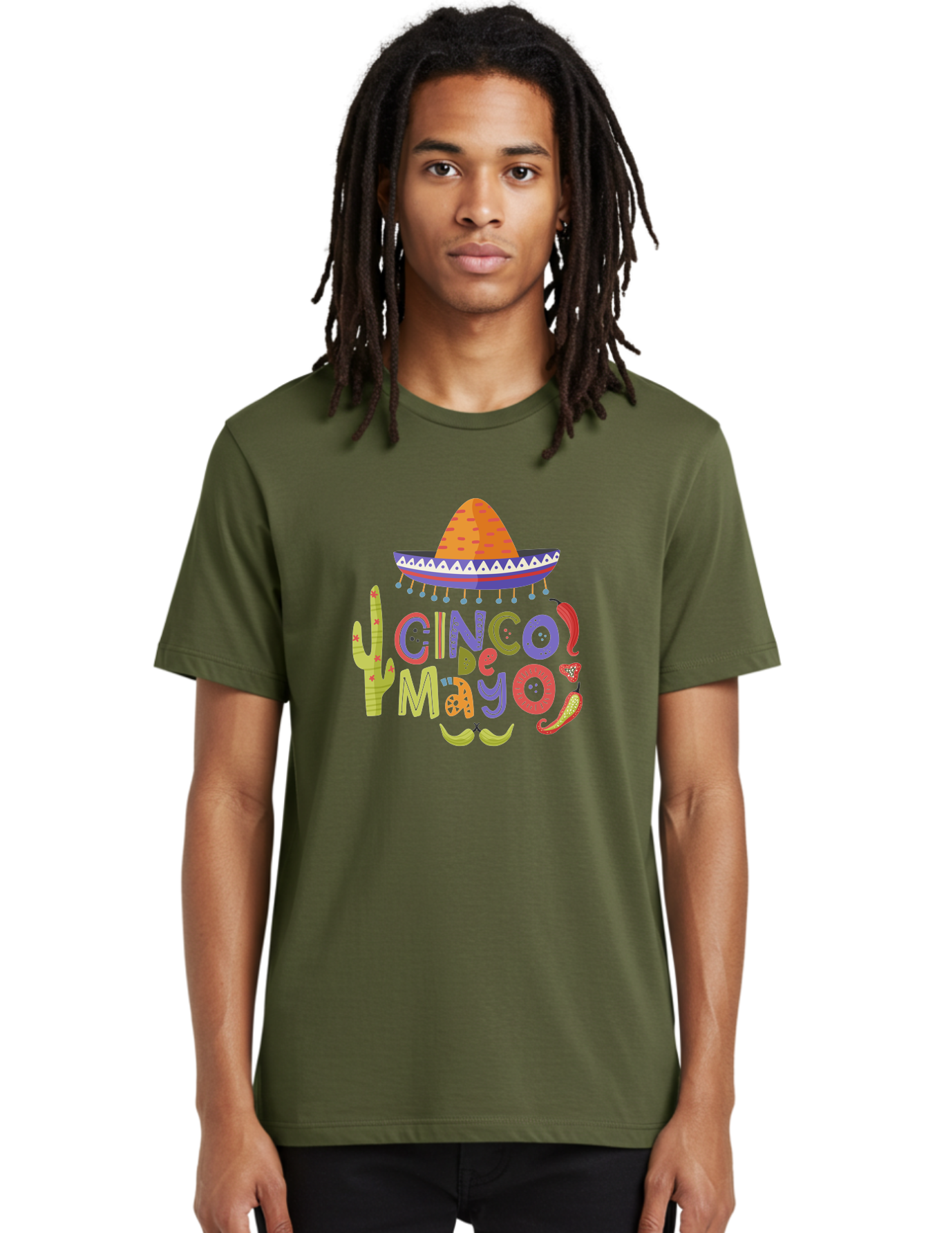 Cinco-De-Mayo-2 Men'S Graphic Tee, 100% Cotton, Comfortable Casual Summer Wear, Machine Washable, Cinco De Mayo, Mexican Holiday, Festive Celebration, Colorful Sombrero, Cactus, Chili Peppers, Vibrant Colors, Fiesta Theme, Party Decoration, - Aaa234 6